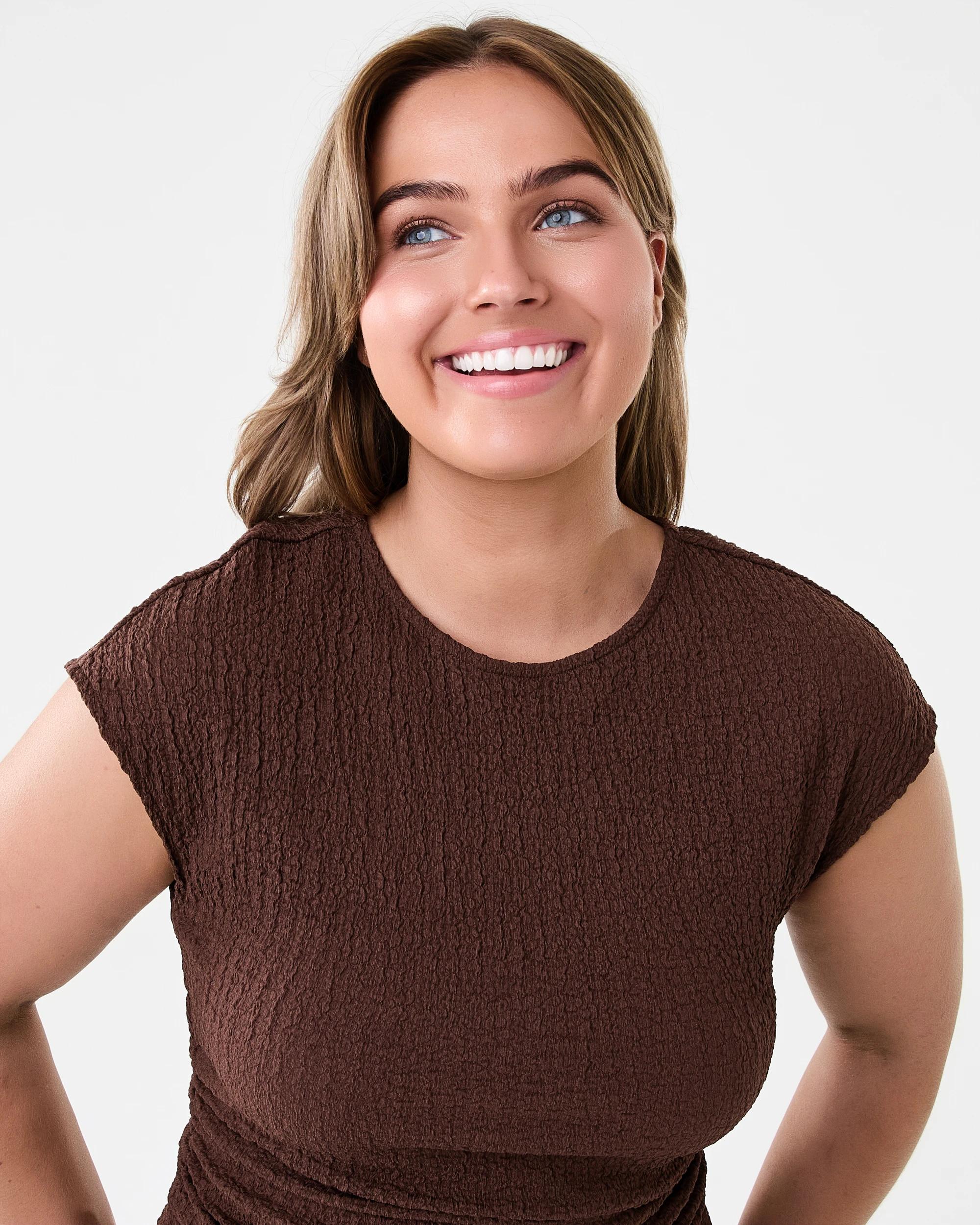4 Short Sleeve Textured T-shirt Cocoa Brn, 4 of 7