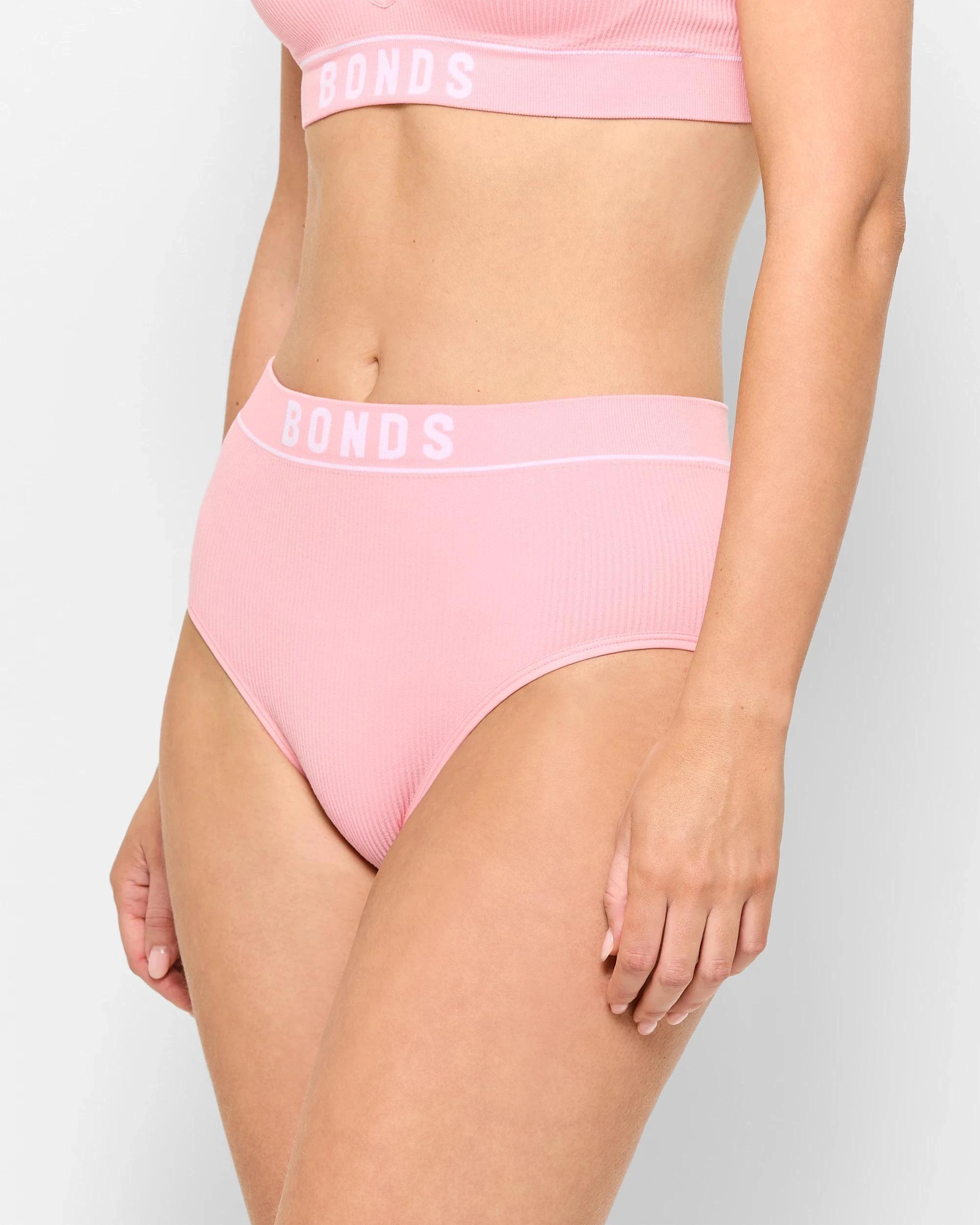 3 Womens Retro Rib Hi Hi Briefs - Bonds SUGAR SYRUP, 3 of 4