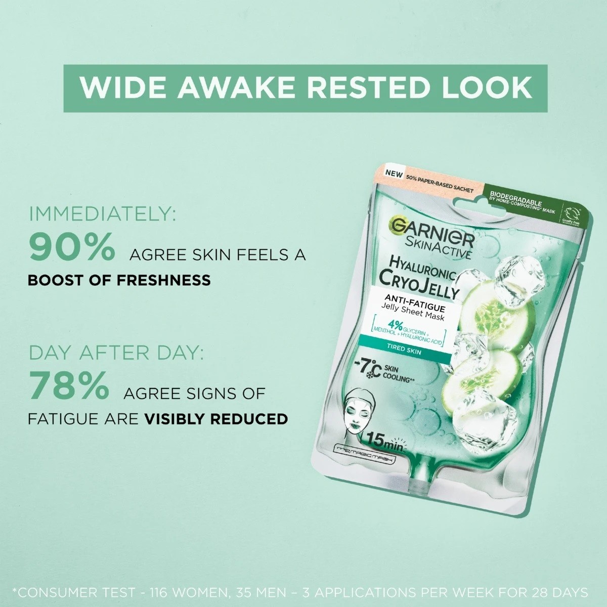 3 Garnier SkinActive Anti-Fatigue Jelly Sheet Mask 27g - Hyaluronic CryoJelly, 3 of 6
