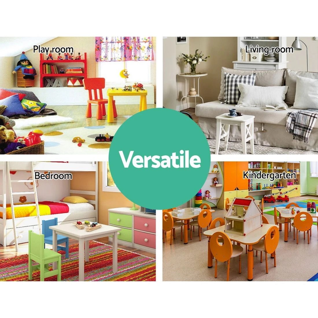 8 Keezi 5 Tiers Kids Bookshelf Magazine Shelf Organiser Bookcase Display Rack Toy Storage Reading Nook Playroom - Brown, 8 of 8