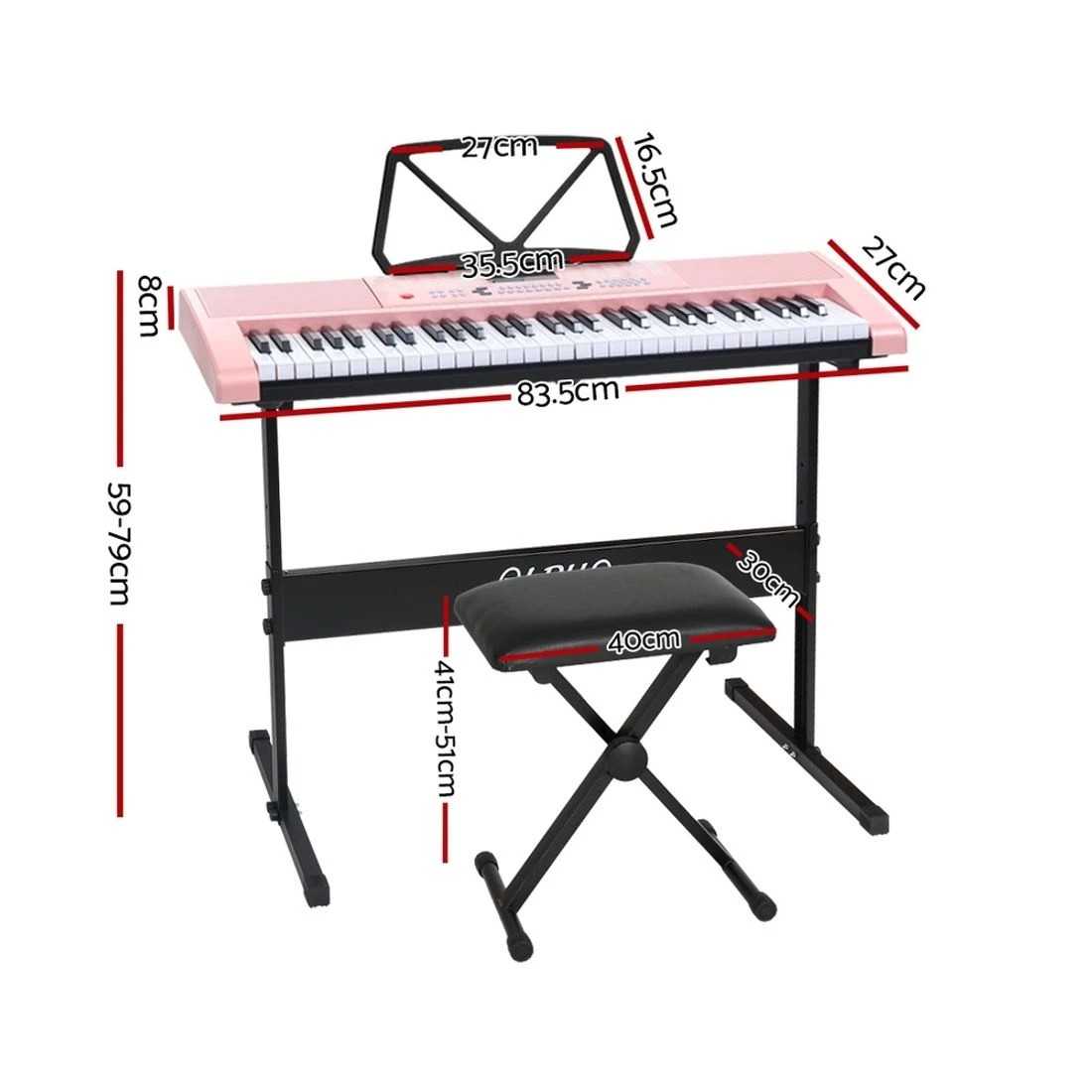 2 Alpha 61 Keys Electronic Piano Keyboard Digital Electric w/ Stand Stool - Multi, 2 of 5