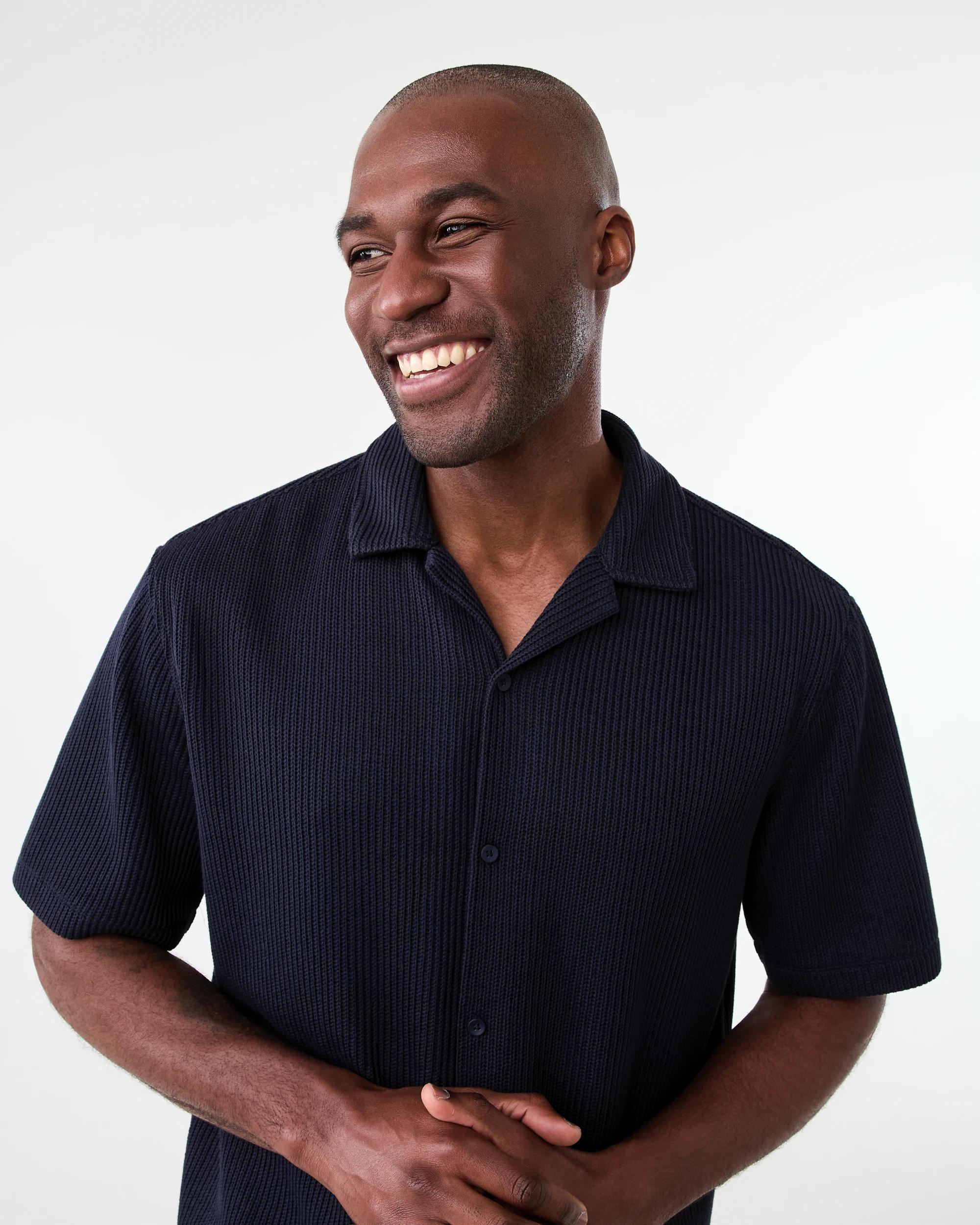 4 Short Sleeve Jacquard Knit Shirt Sky Cptn, 4 of 6