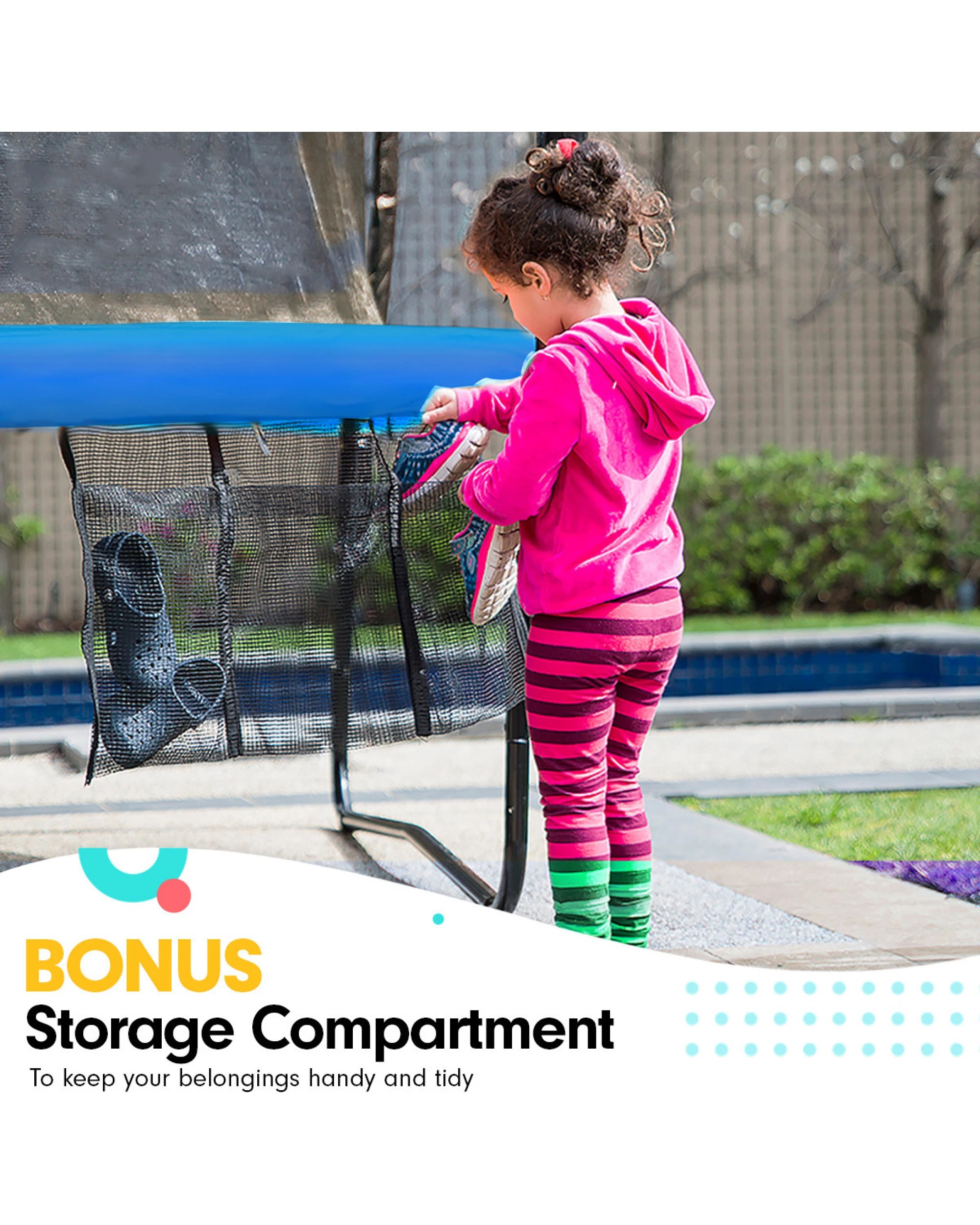 7 Kahuna Pro 8 ft Trampoline with Mat, Reversible Pad, Basketball Set, 7 of 10