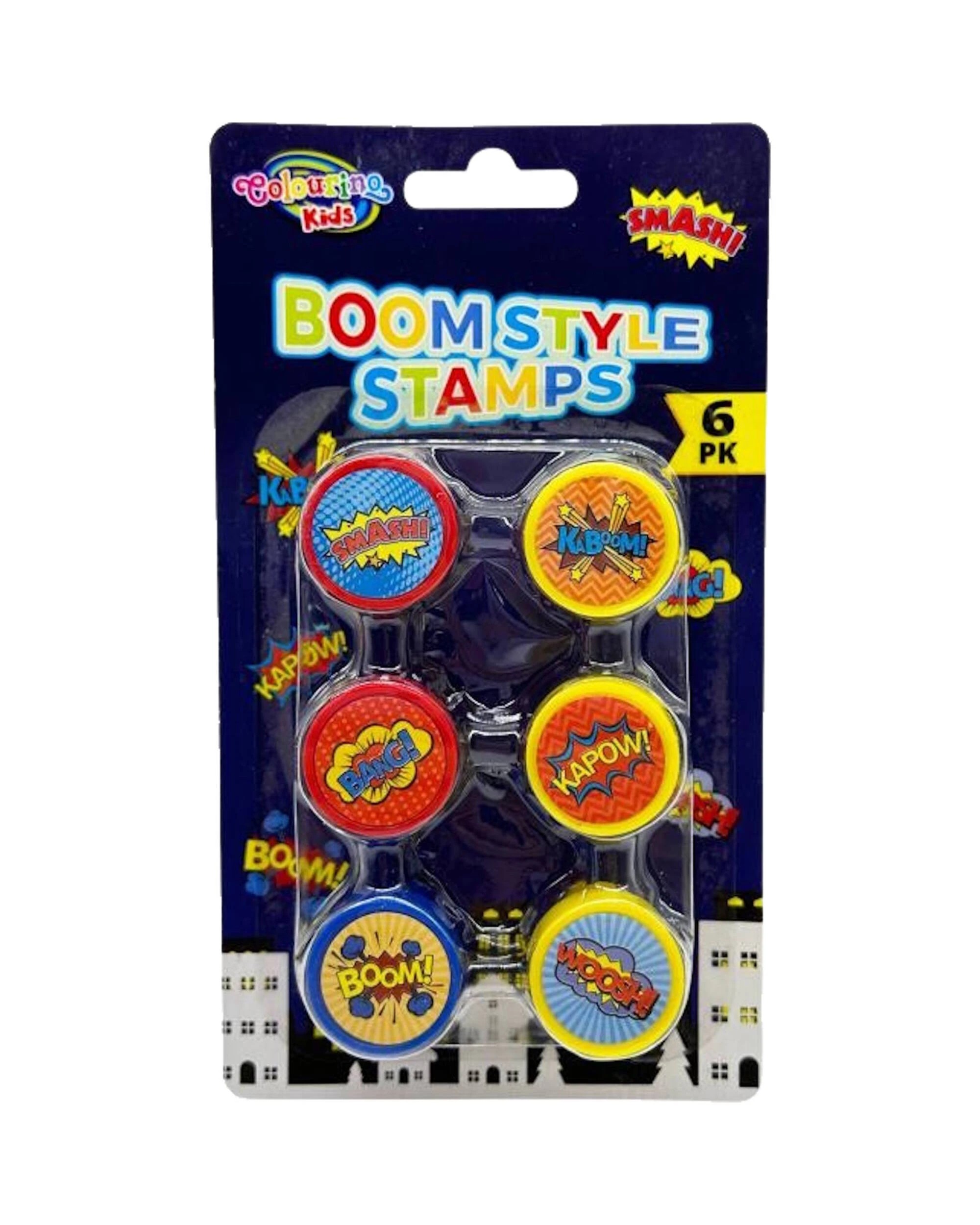 2 Durmaz Boom Style Superhero Coloured Stamps Pack of 6 - Multi, 2 of 3