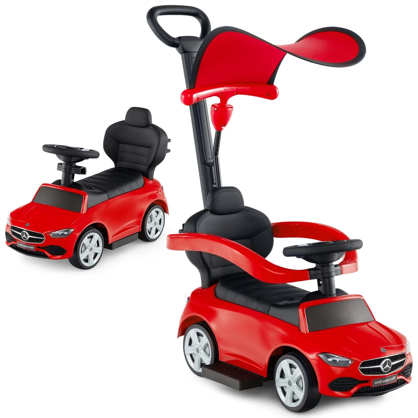 1 Costway Mercedes-Benz Licensed Foot to Floor Sliding Car - Red, 1 of 1