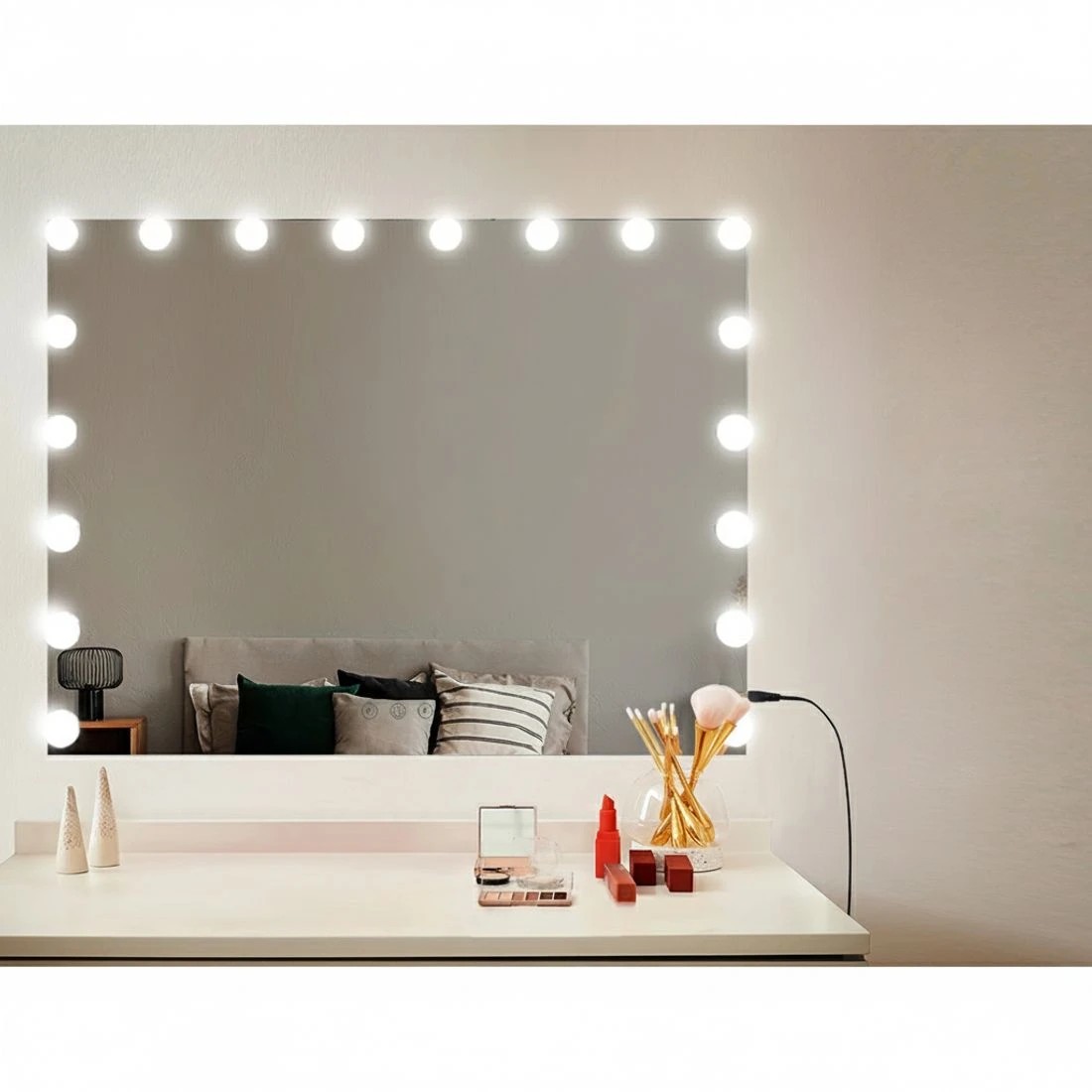 6 80x65cm Embellir Makeup Mirror Hollywood Vanity with LED Light  Legs - Silver, 6 of 6
