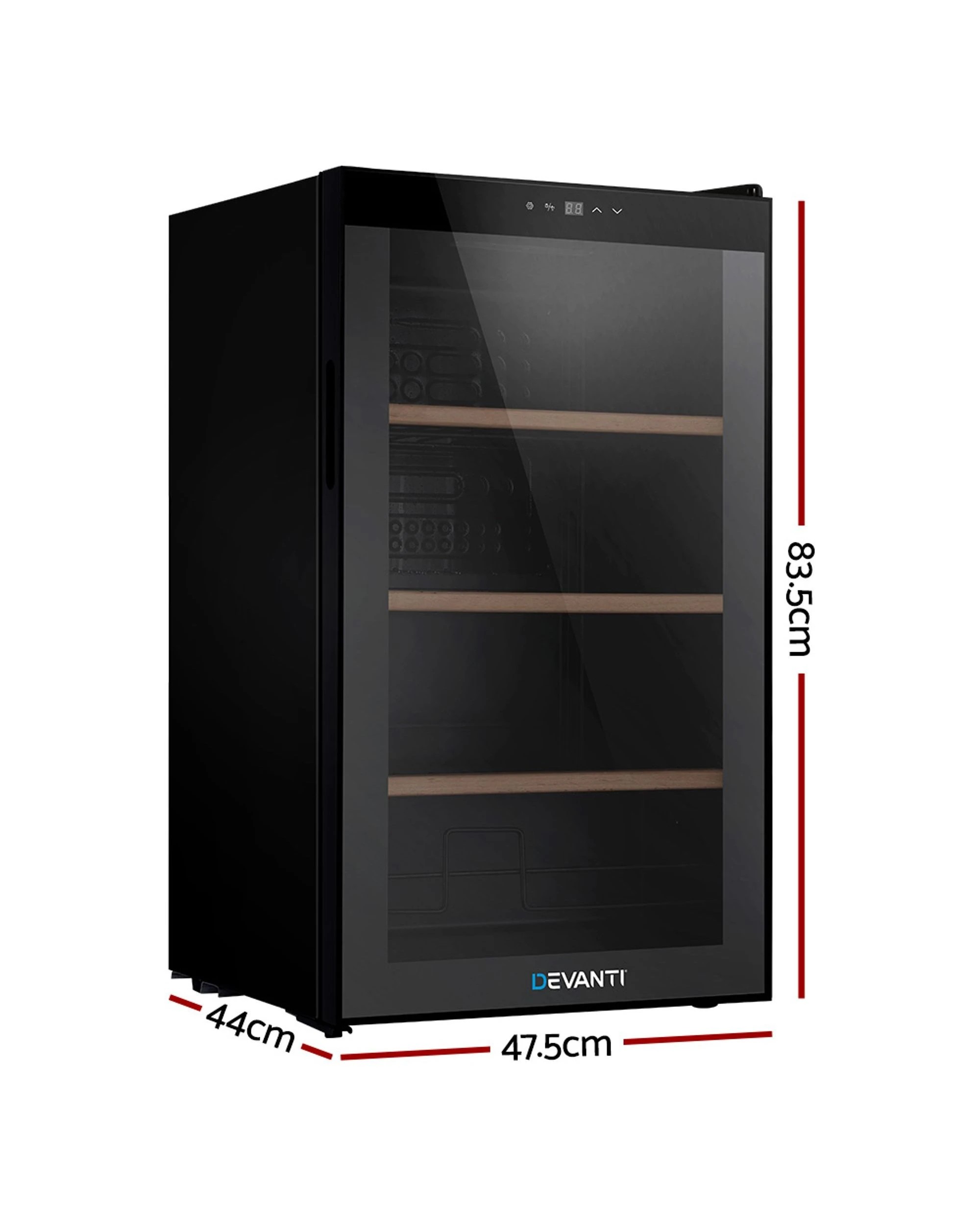 2 Devanti Wine Fridge Cooler 34 Bottles - Black, 2 of 7