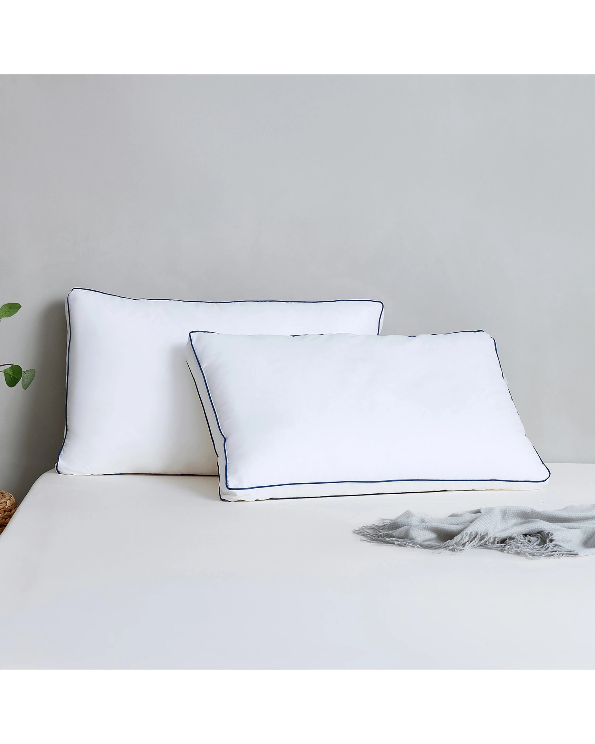 1 Dreamaker Sleep Form High & Firm Profile Standard Pillow Twin Pack 43x68cm with 5cm Gusset - White, 1 of 9