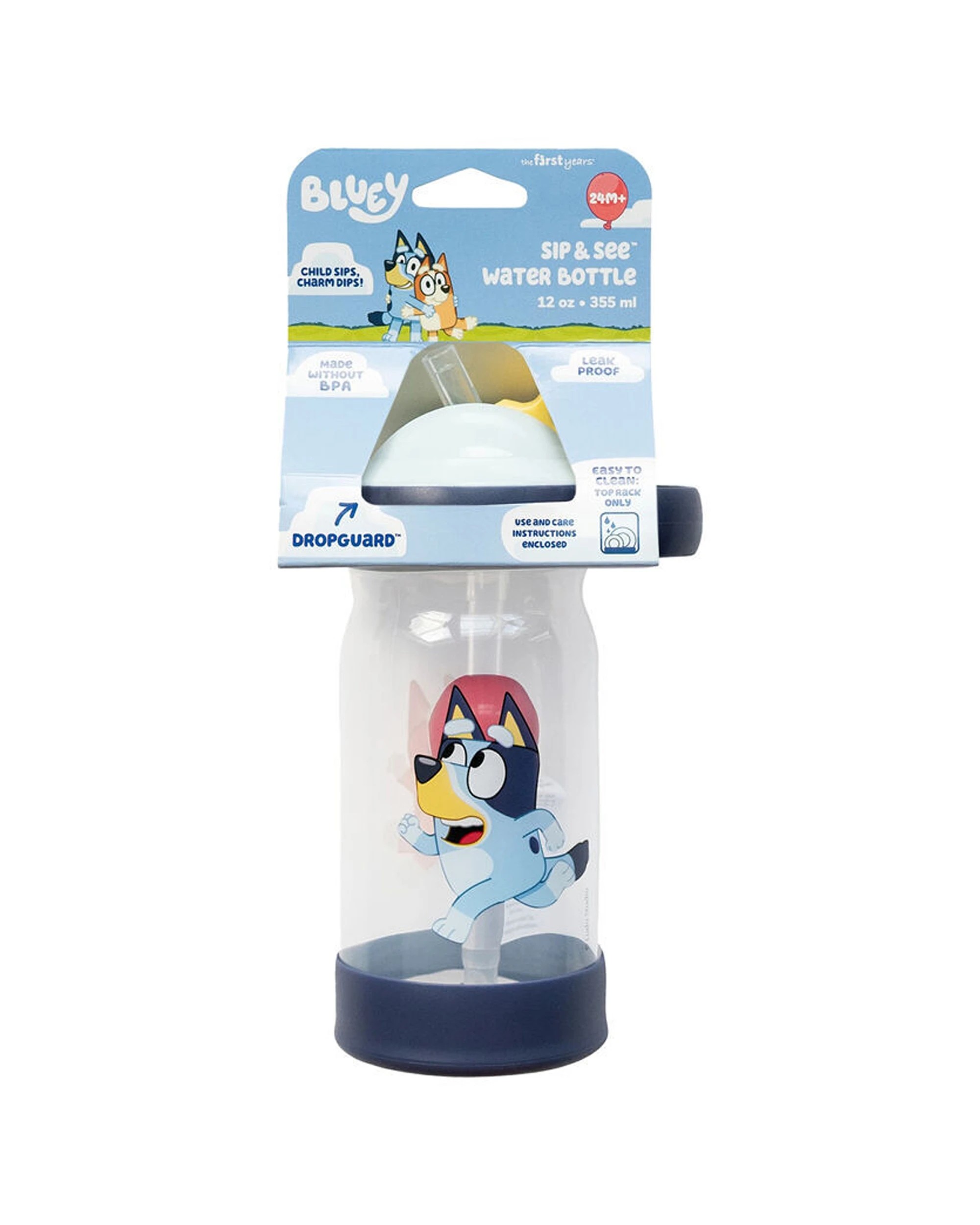 2 The First Years Bluey Sip & See Water Bottle With DropGuard 2PK 355ml - Multi, 2 of 5