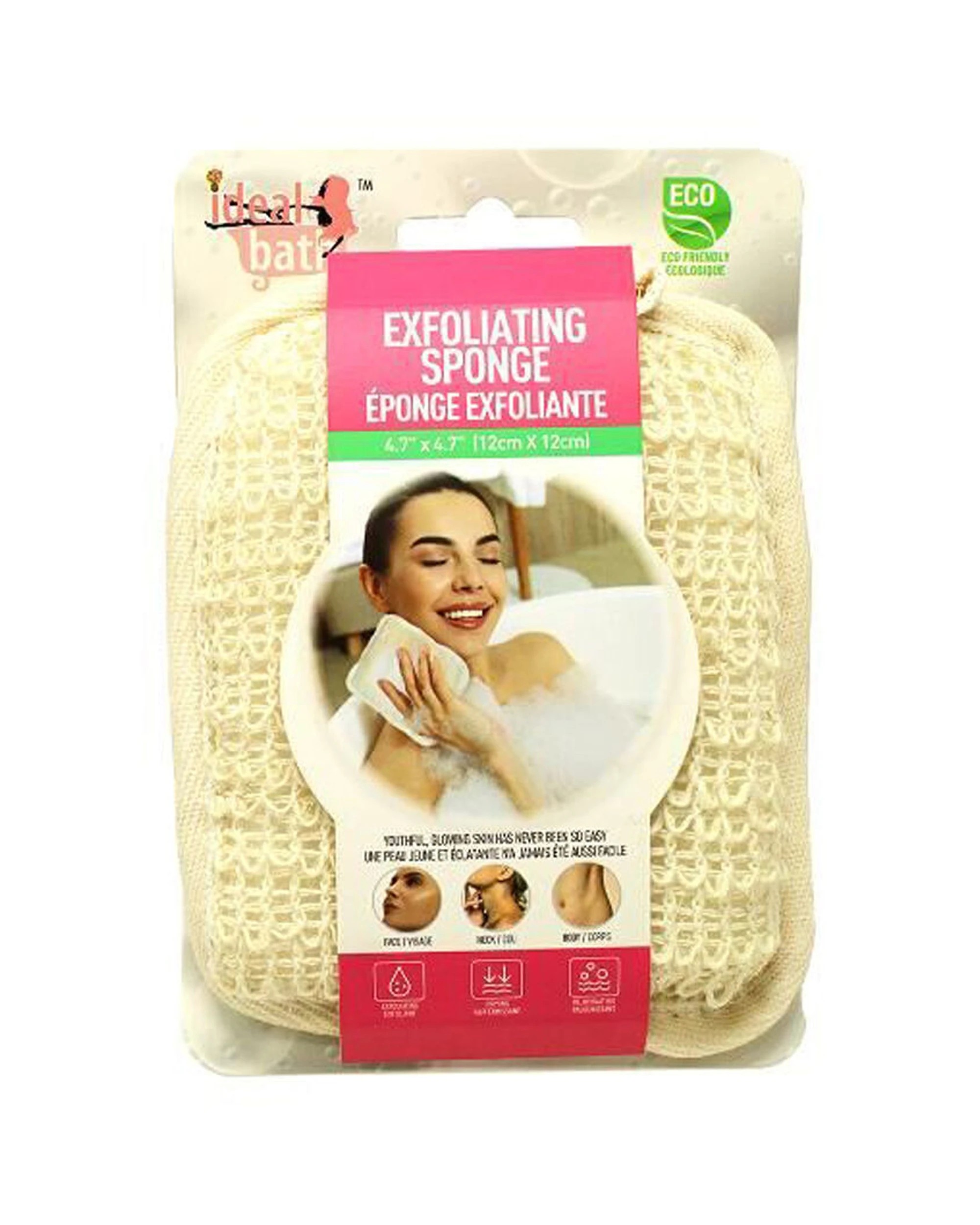 2 Ideal Bath 12PK Exfoliating Sponge Body Scrub For And Glowing Skin 12x12cm - White, 2 of 3