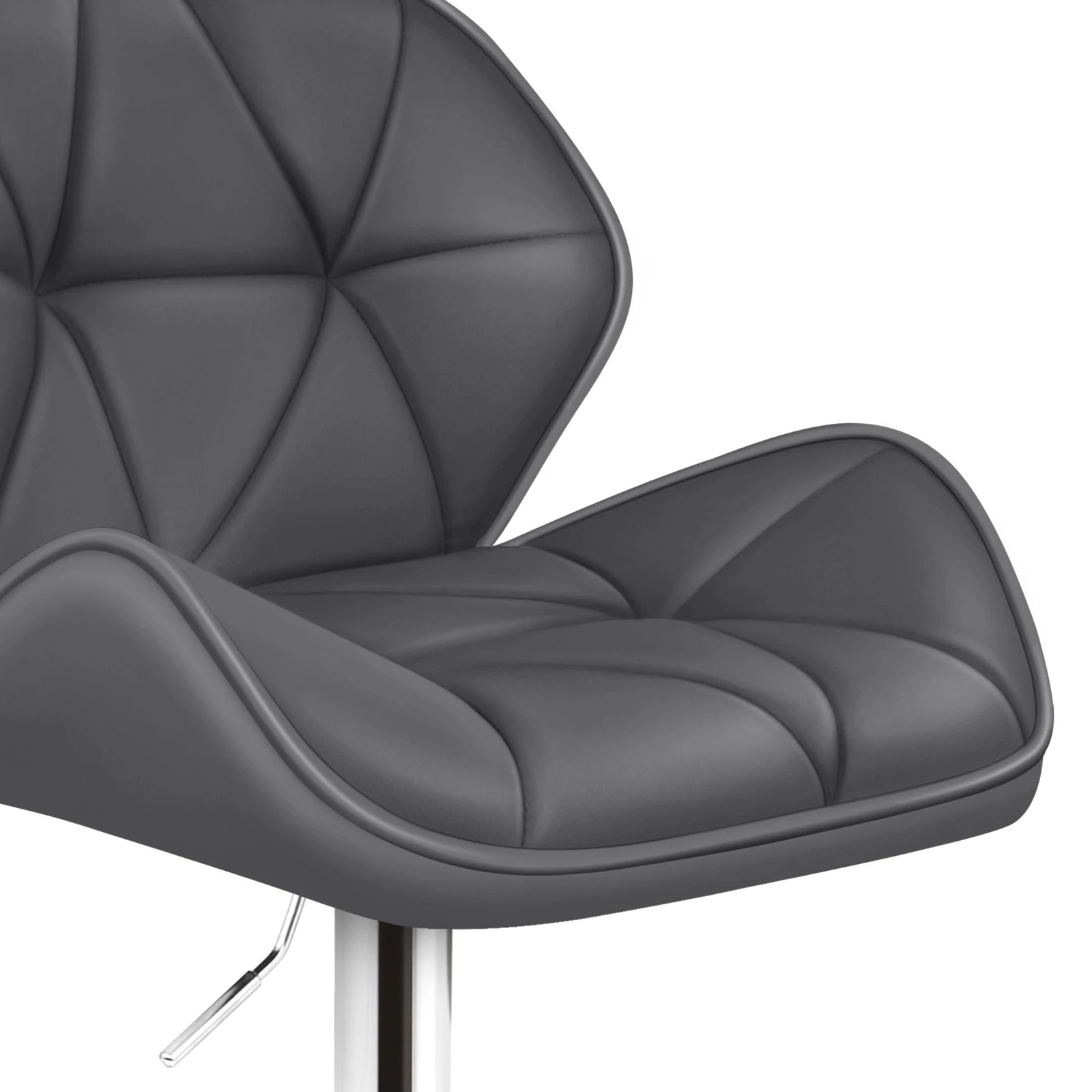 6 Alfordson 2x Kitchen Bar Stools Swivel Bar Stool Leather Chairs Willa - Grey, 6 of 10