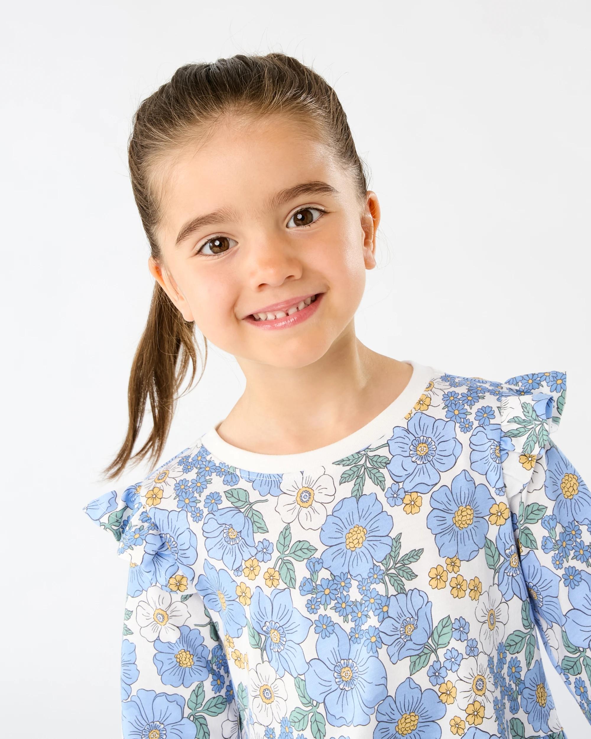 3 Long Sleeve Jersey Dress Wht Floral, 3 of 7