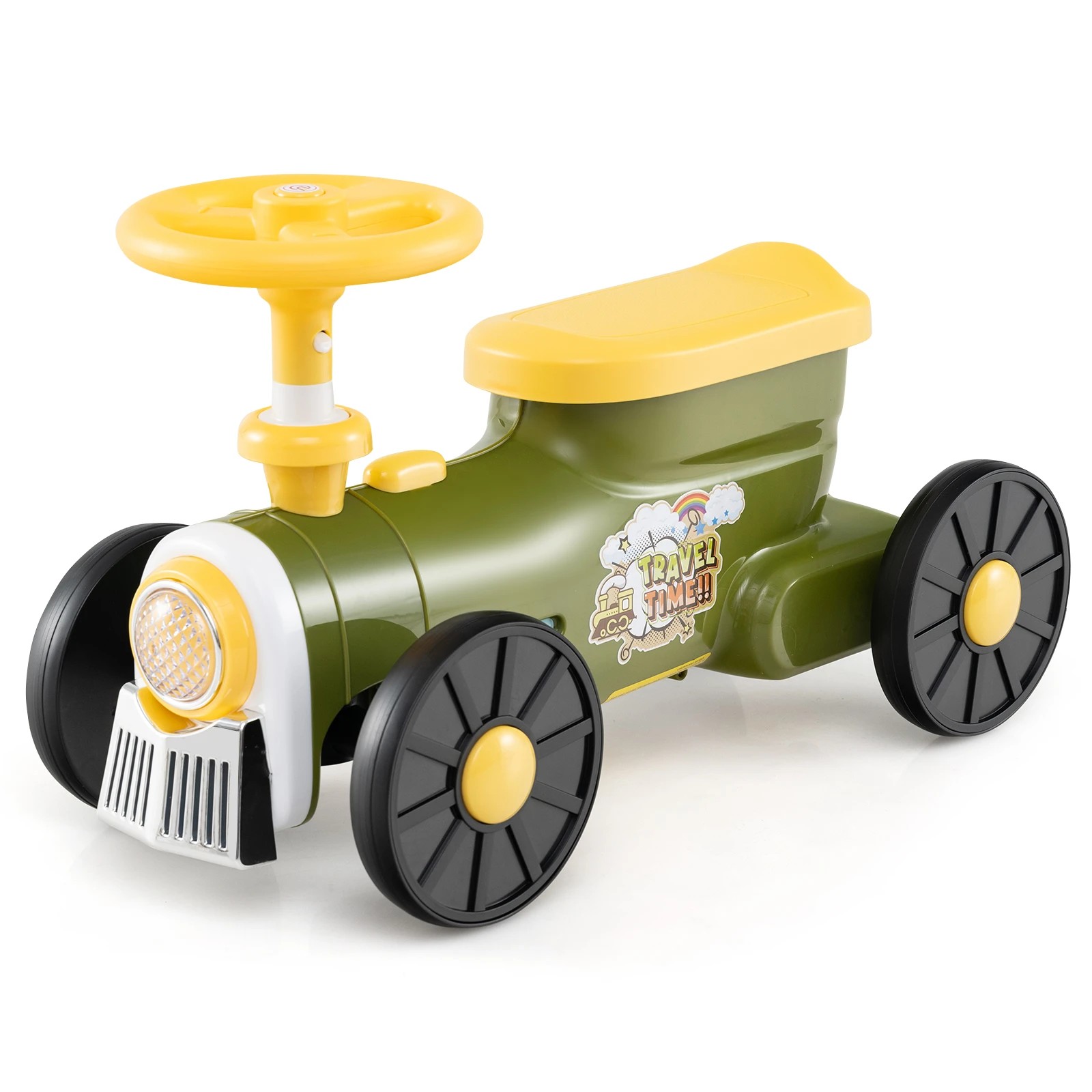 1 Costway Ride on Push Car Toy Foot to Floor Scooter - Green, 1 of 1