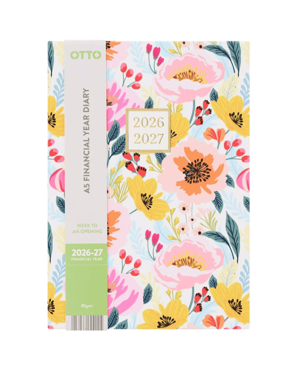 Otto A5 Week to View FY26/27 Diary Fun Floral