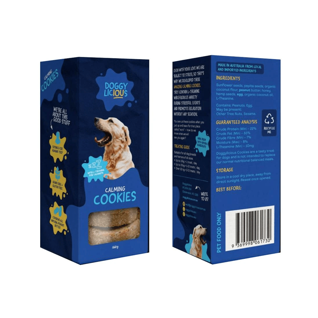 2 Doggylicious Dog Treat Calming Cookies 180g, 2 of 2