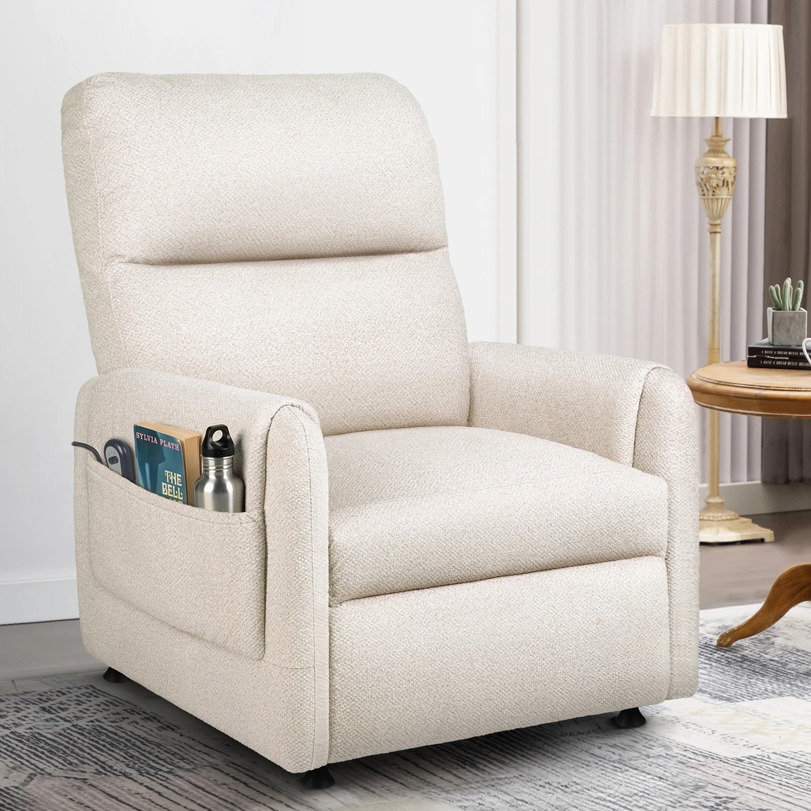 3 Alfordson Recliner Chair Electric Auto Recline Armchair Lounge Sofa Fabric - Beige, 3 of 9
