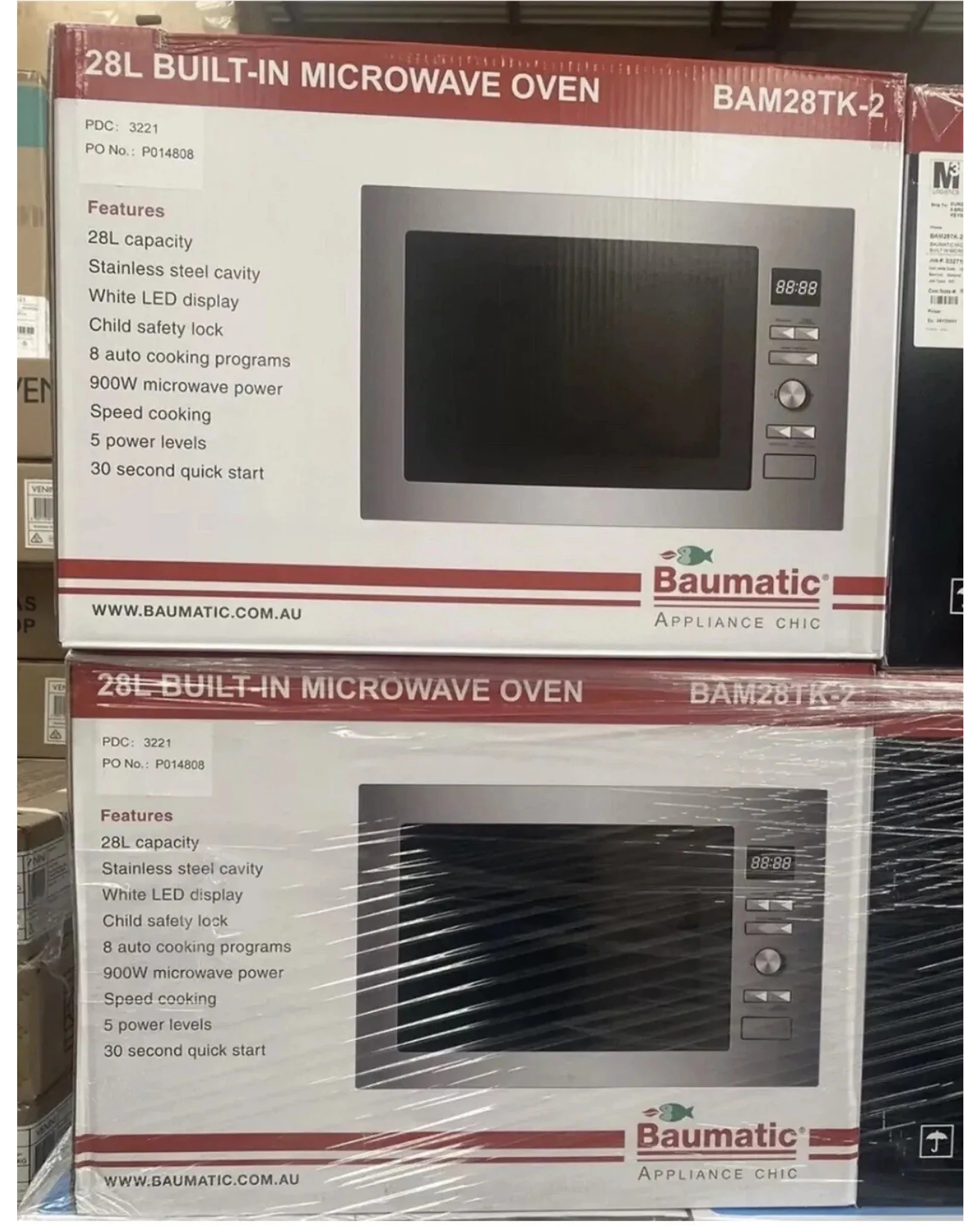 5 Baumatic Built-In Stainless Steel Microwave 28 Litre 900W - BAM28TK-2, 5 of 5