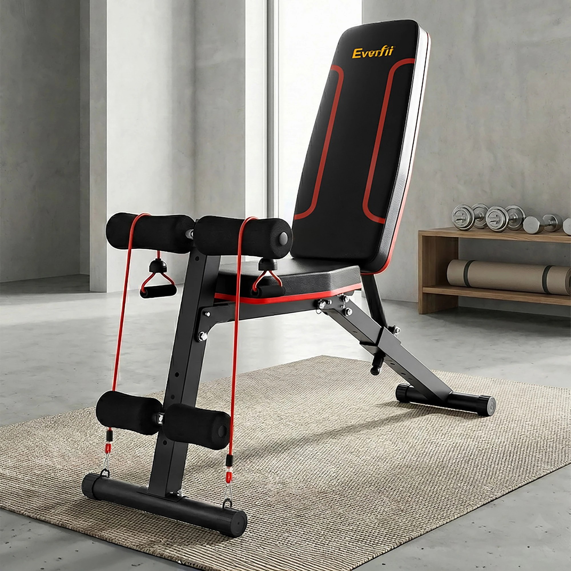 9 Everfit Weight Bench Adjustable FID Bench Press Home Gym 150kg - Black, 9 of 9