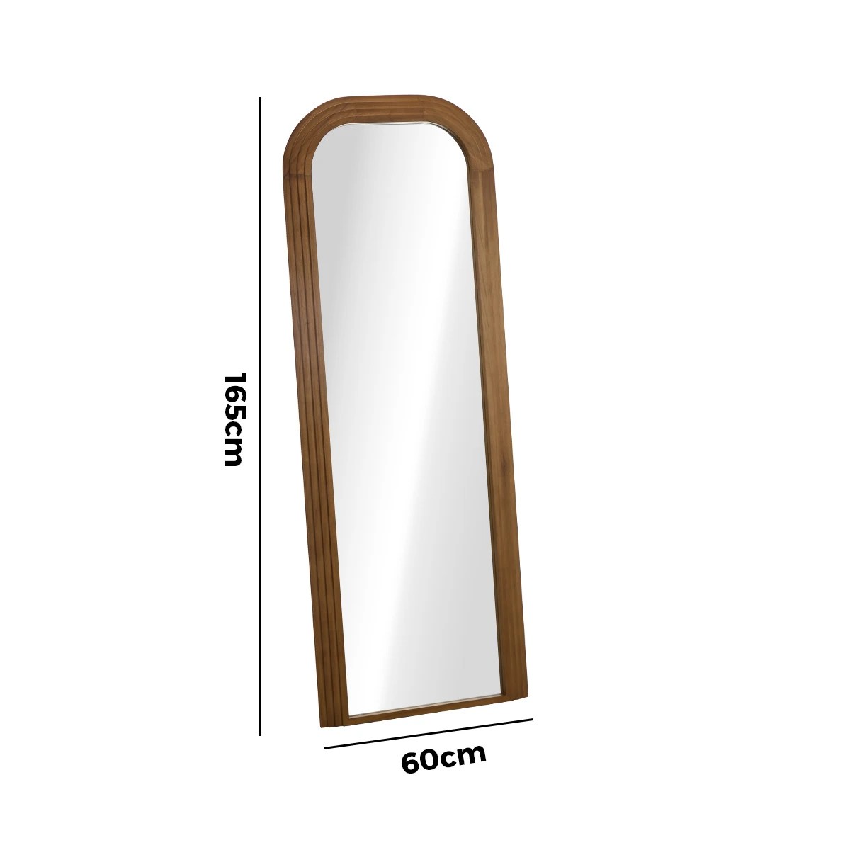 2 Oikiture Full Length Arch Mirror 165x60cm Wood Top Rounded Corner Bedroom - Brown, 2 of 10