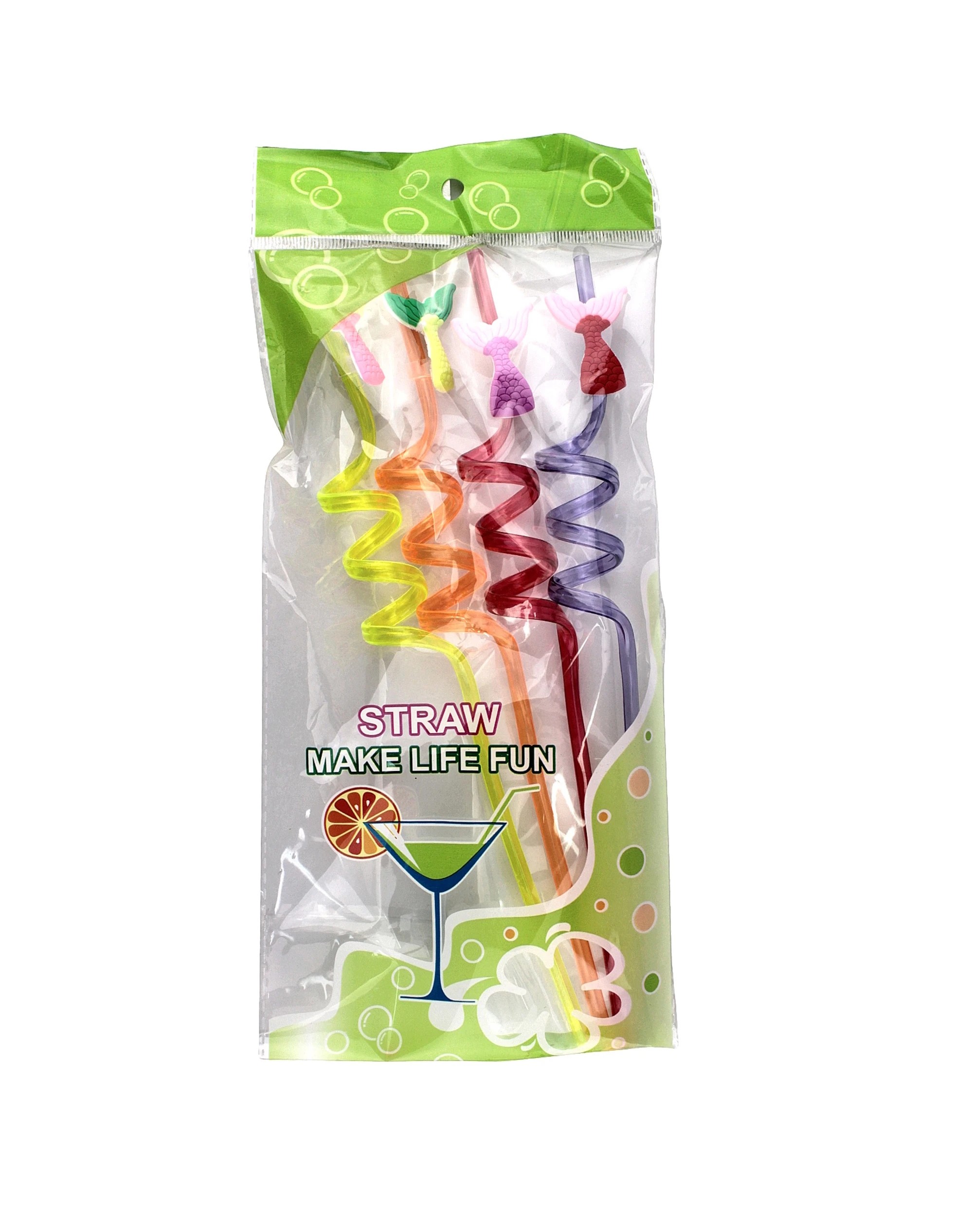 2 Party Maker Mermaid Tail Swirly Straws Pack of 4 - Assorted, 2 of 3