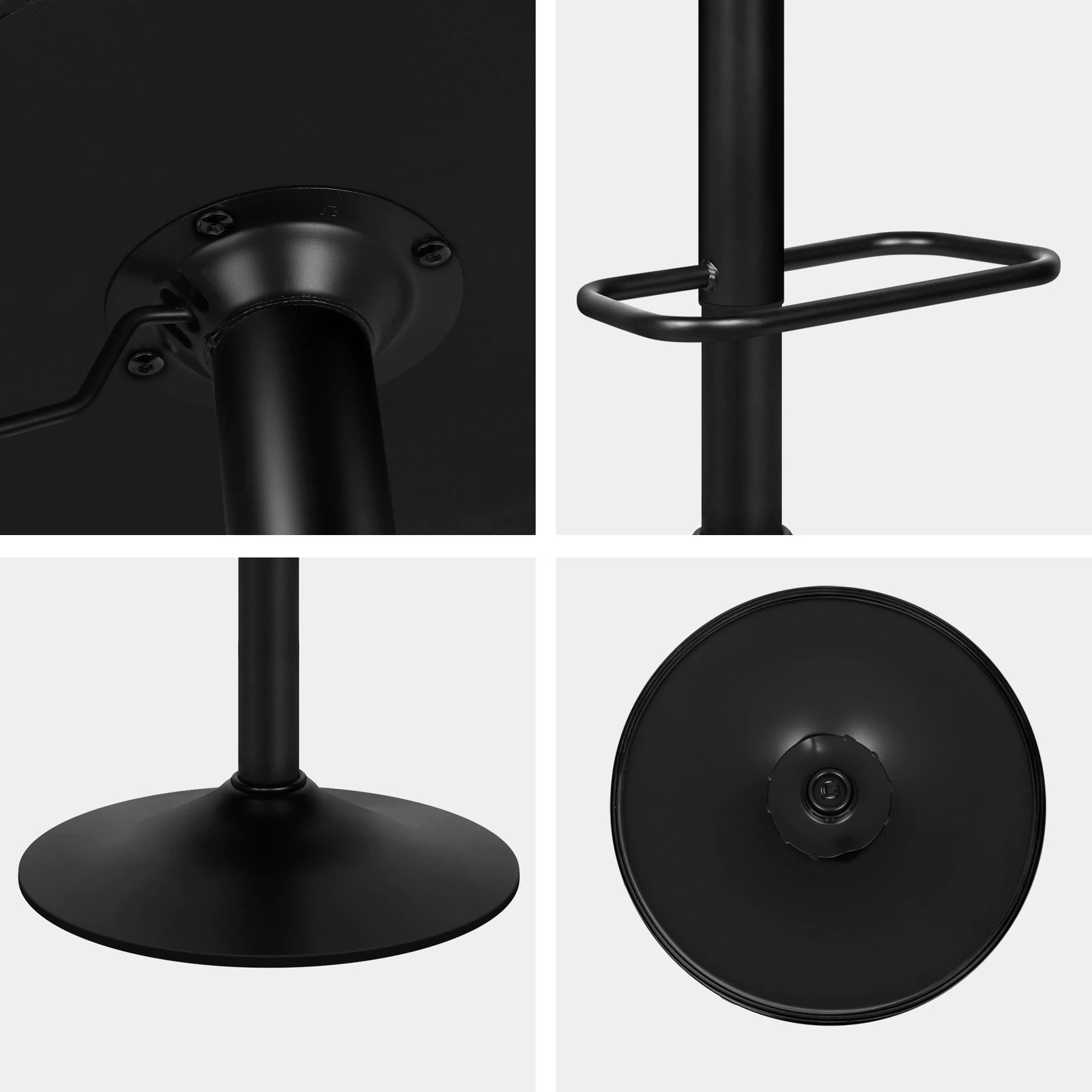 5 Alfordson 2x Bar Stools Gas Lift Fabric Bar Chairs Kitchen Swivel Gloria - Grey, 5 of 10