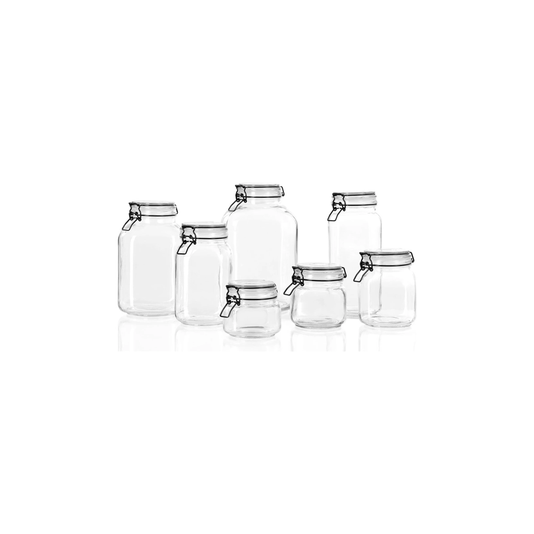 4 Lemon & Lime Fido 2.1l/26cm Glass Clip Jar Canister Food Storage/container Clear
 - Clear, 4 of 4