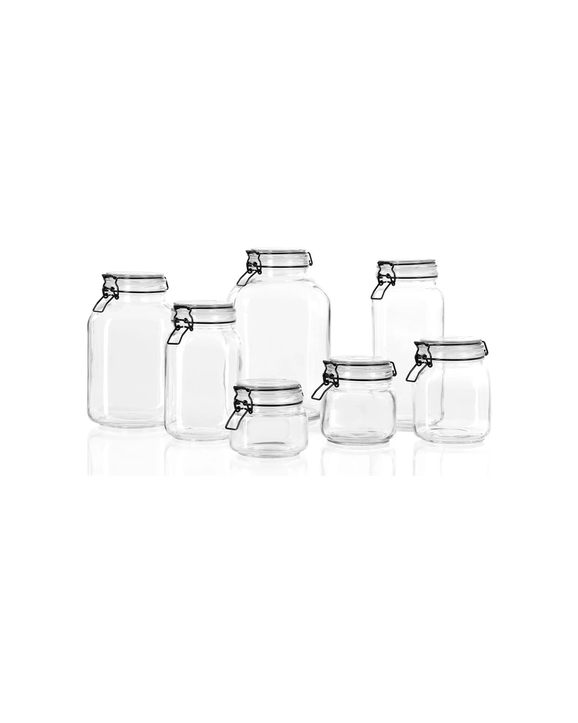 4 Lemon & Lime Fido 2.1l/26cm Glass Clip Jar Canister Food Storage/container Clear
 - Clear, 4 of 4
