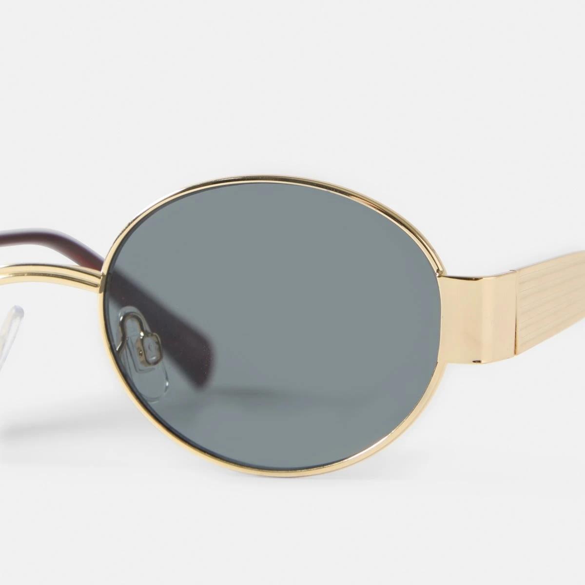 3 Oval Metal Sunglasses Gold, 3 of 6