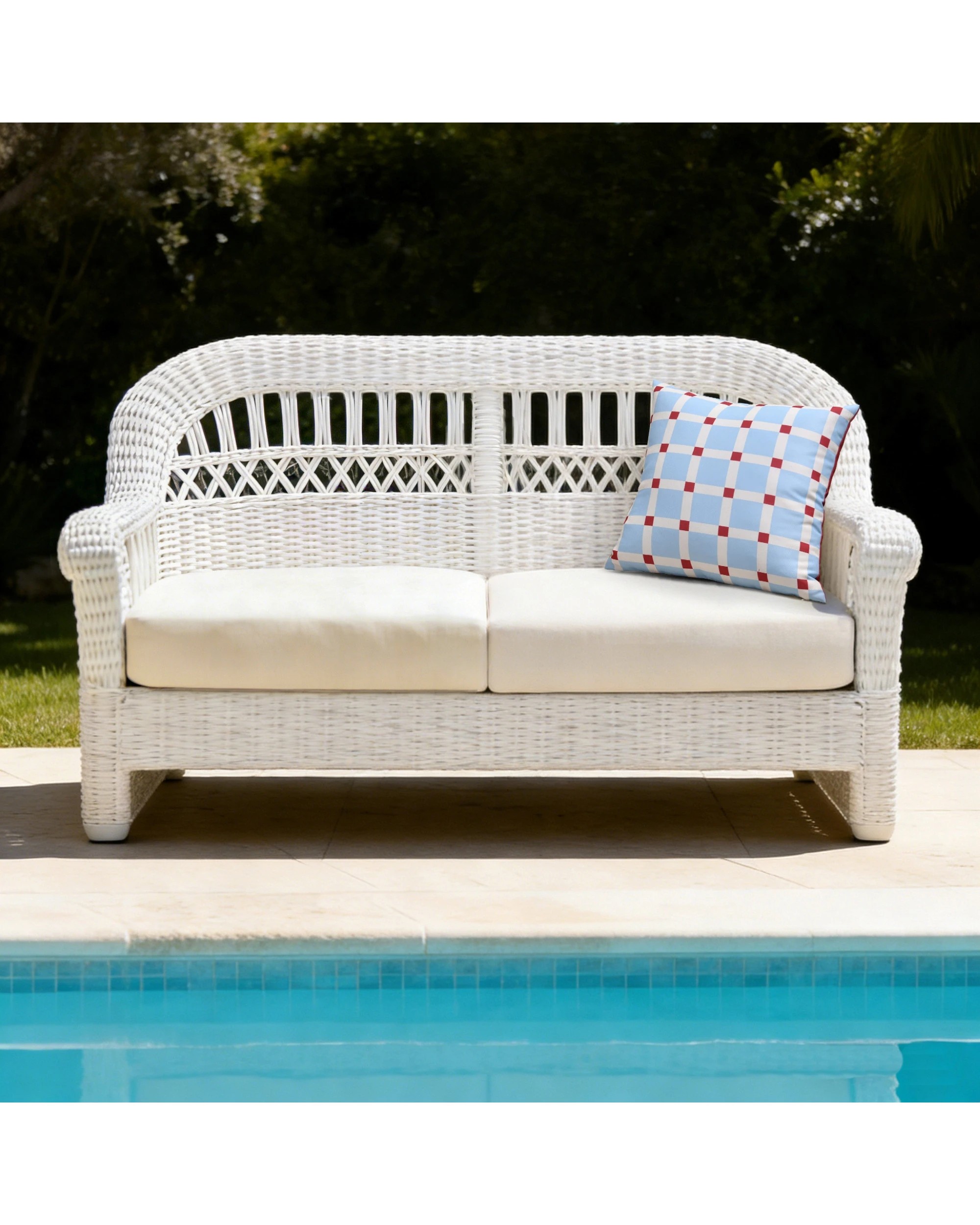 7 Vibes Trattoria Printed Outdoor Cushion 50x50cm - Sky Blue, 7 of 8