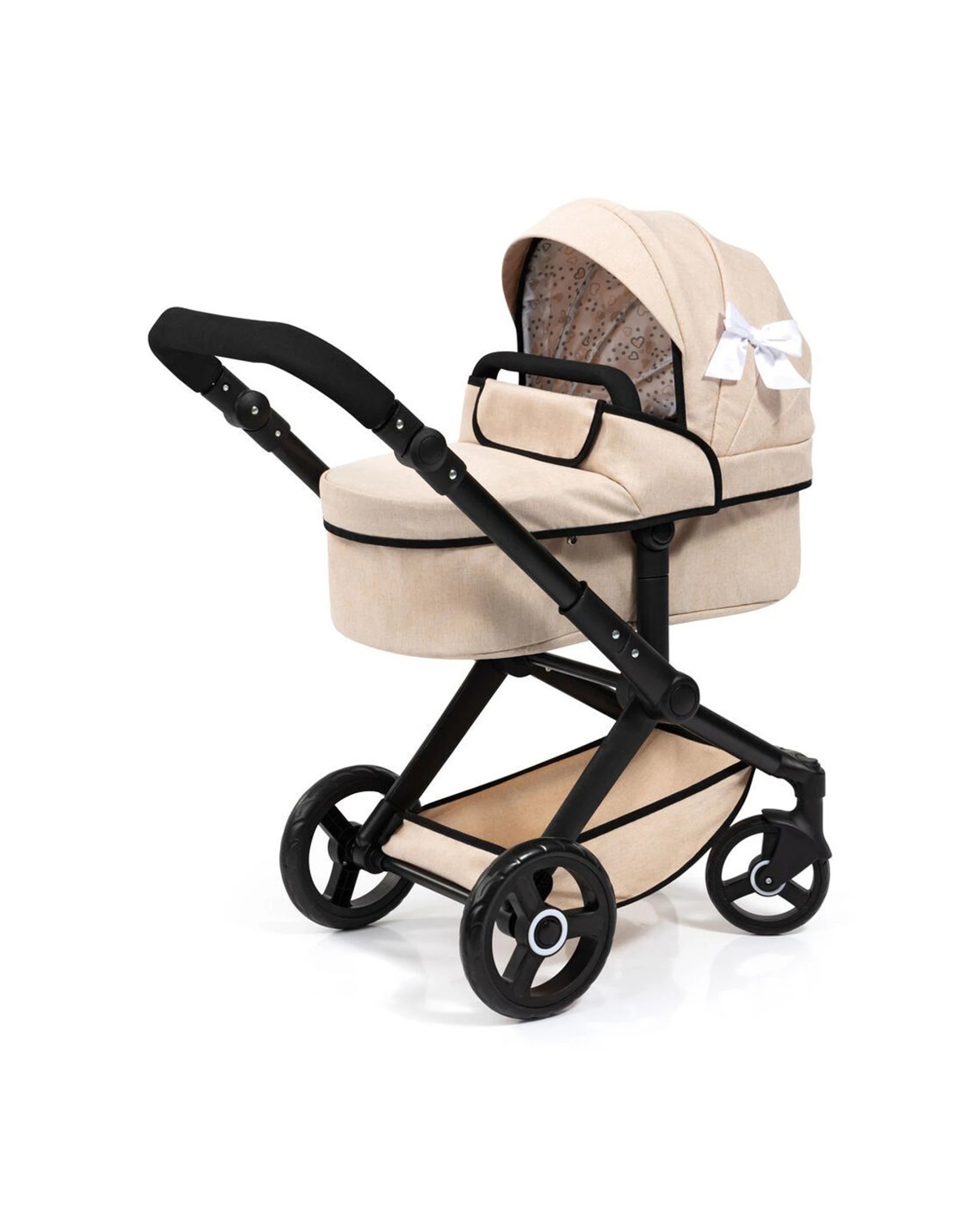 3 BAYER XEO Doll Pram Pretend Play Adjustable Handle Reversible Kids Stroller
 - beige, 3 of 5