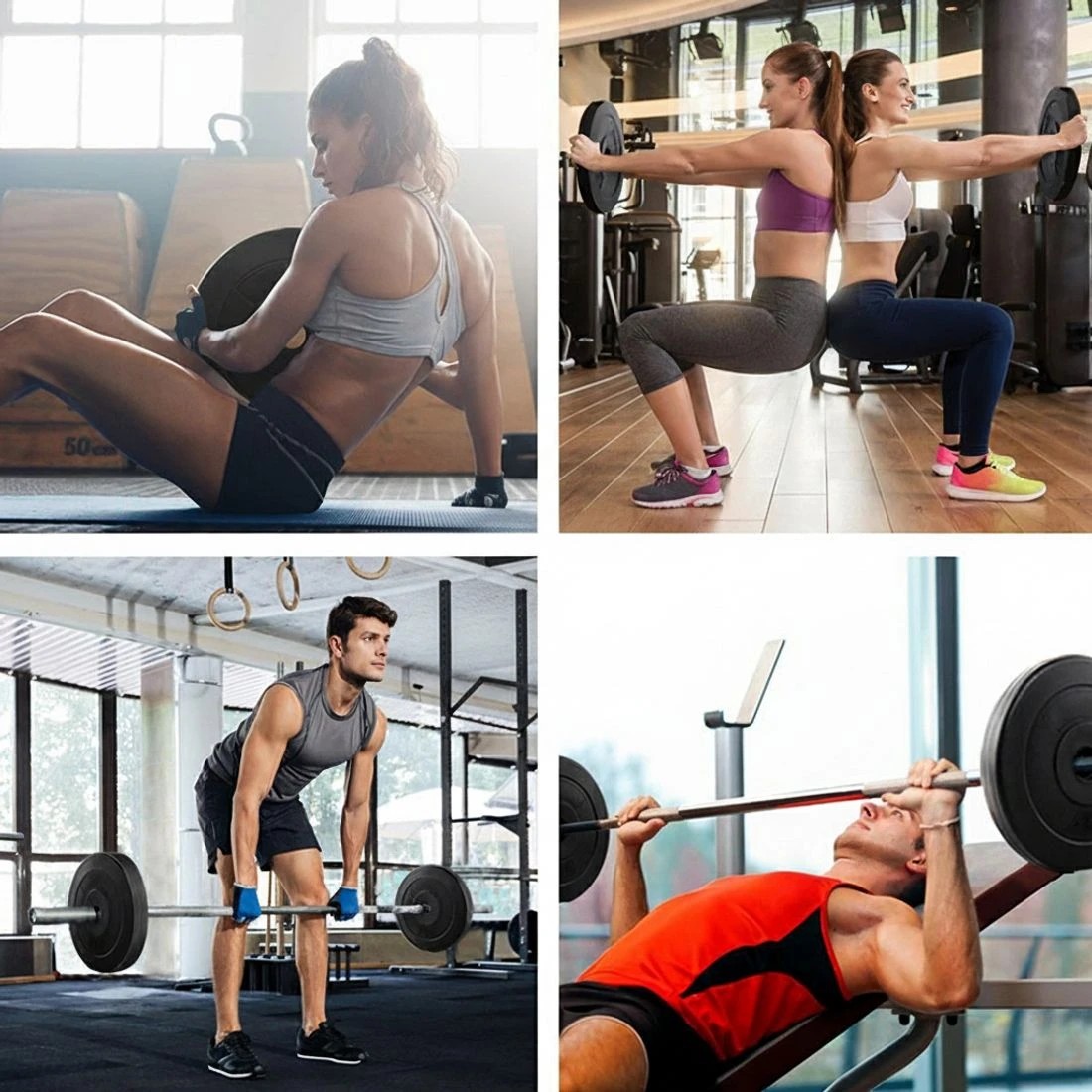 5 Everfit 80kg Barbell Weight Plates Standard Home Gym Press Fitness - Black, 5 of 6