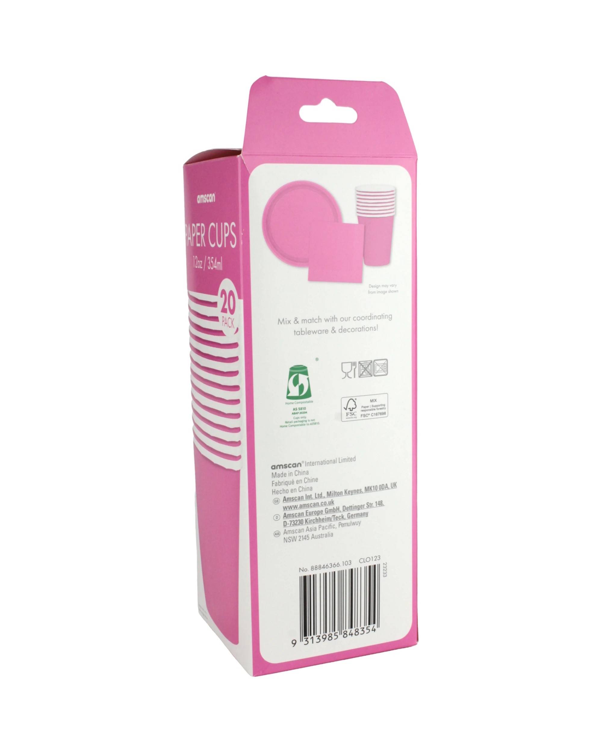 3 Amscan Inc. Bright Paper Cups 354ml Pack of 20 - Pink, 3 of 3