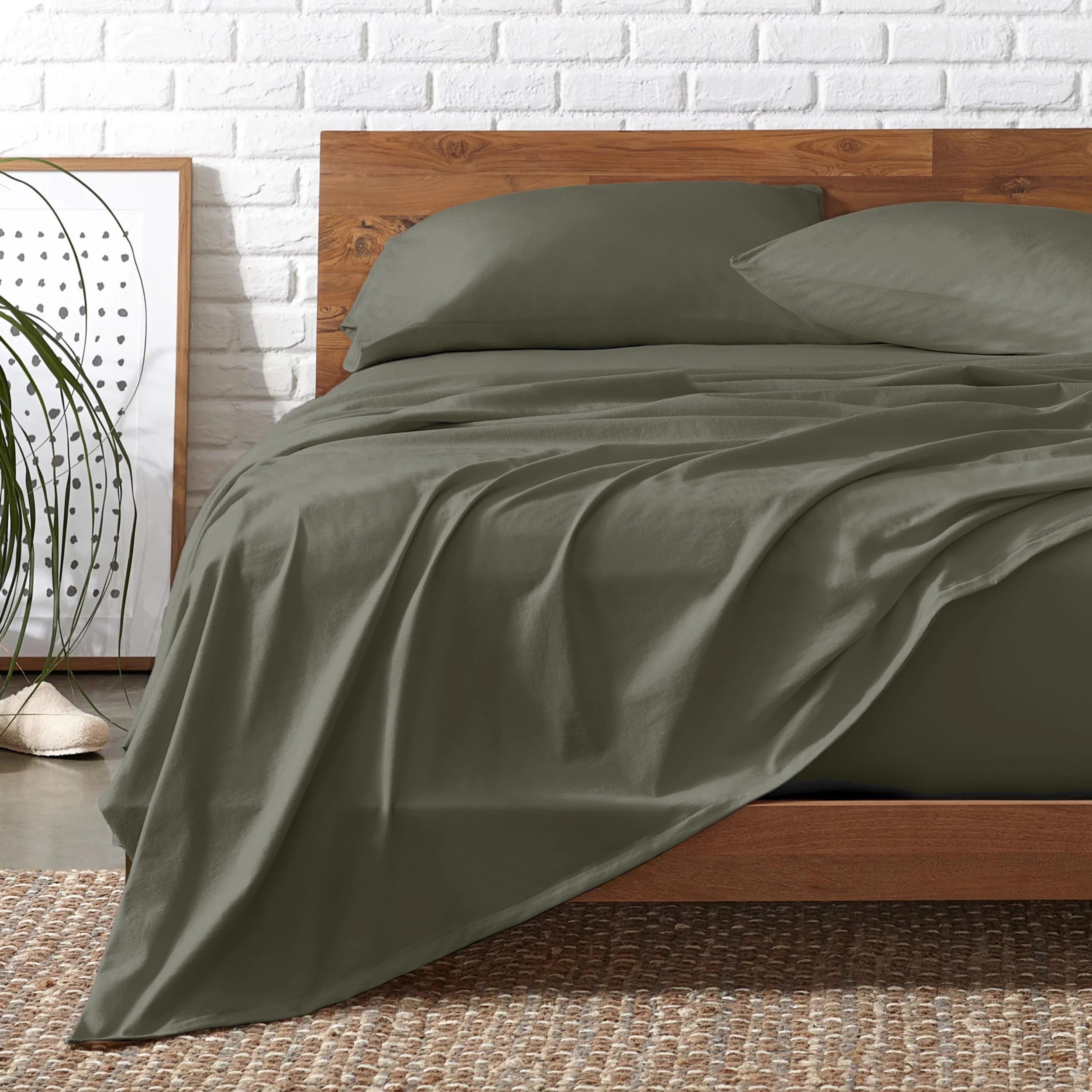 1 Royal Comfort Signature Bamboo Cotton Sheet Set - Single Bed - Green, 1 of 6