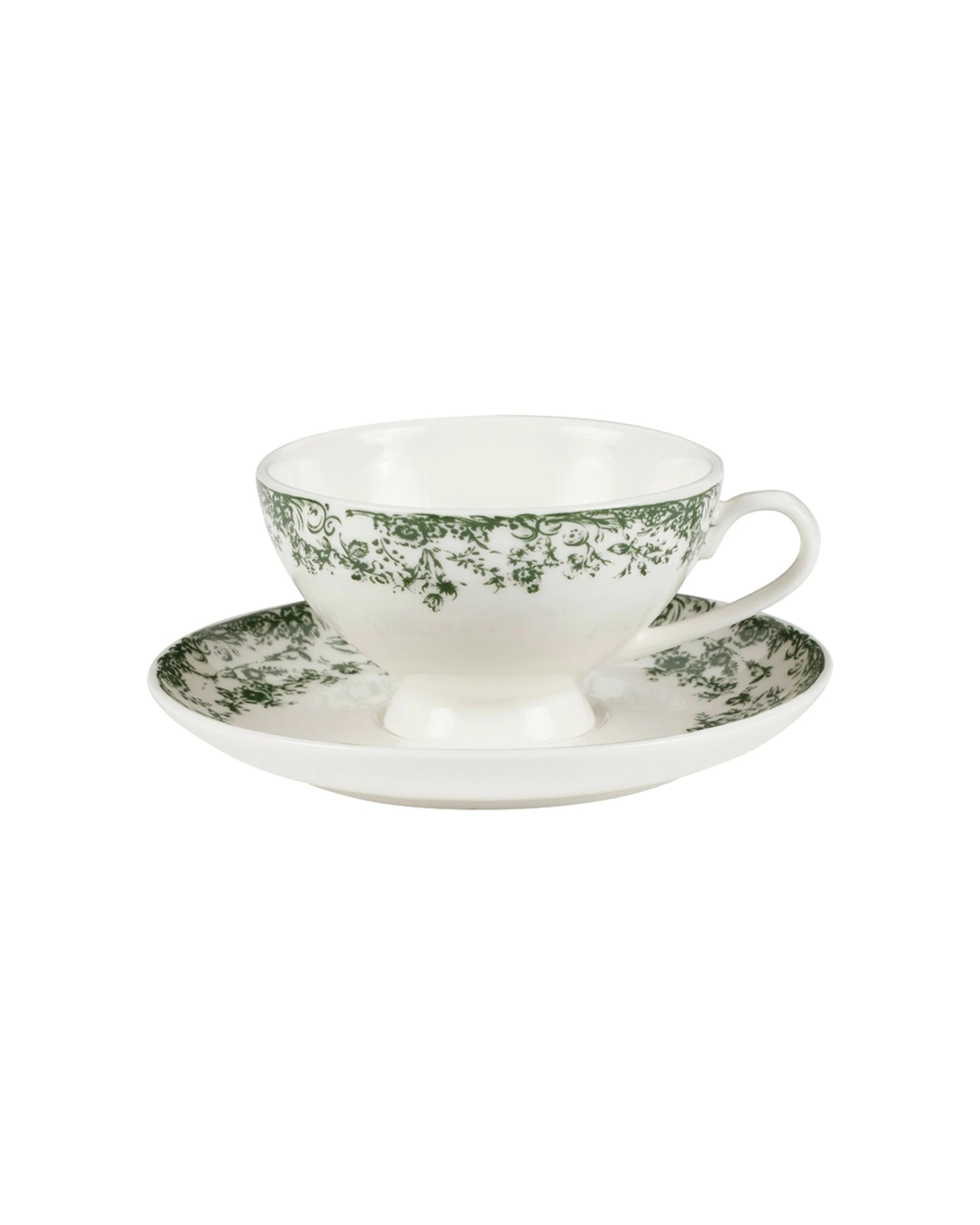 2 Casa Domani 2pc Rosetta Demi Cup & Saucer 90ML Durable Porcelain Set - Green, 2 of 4
