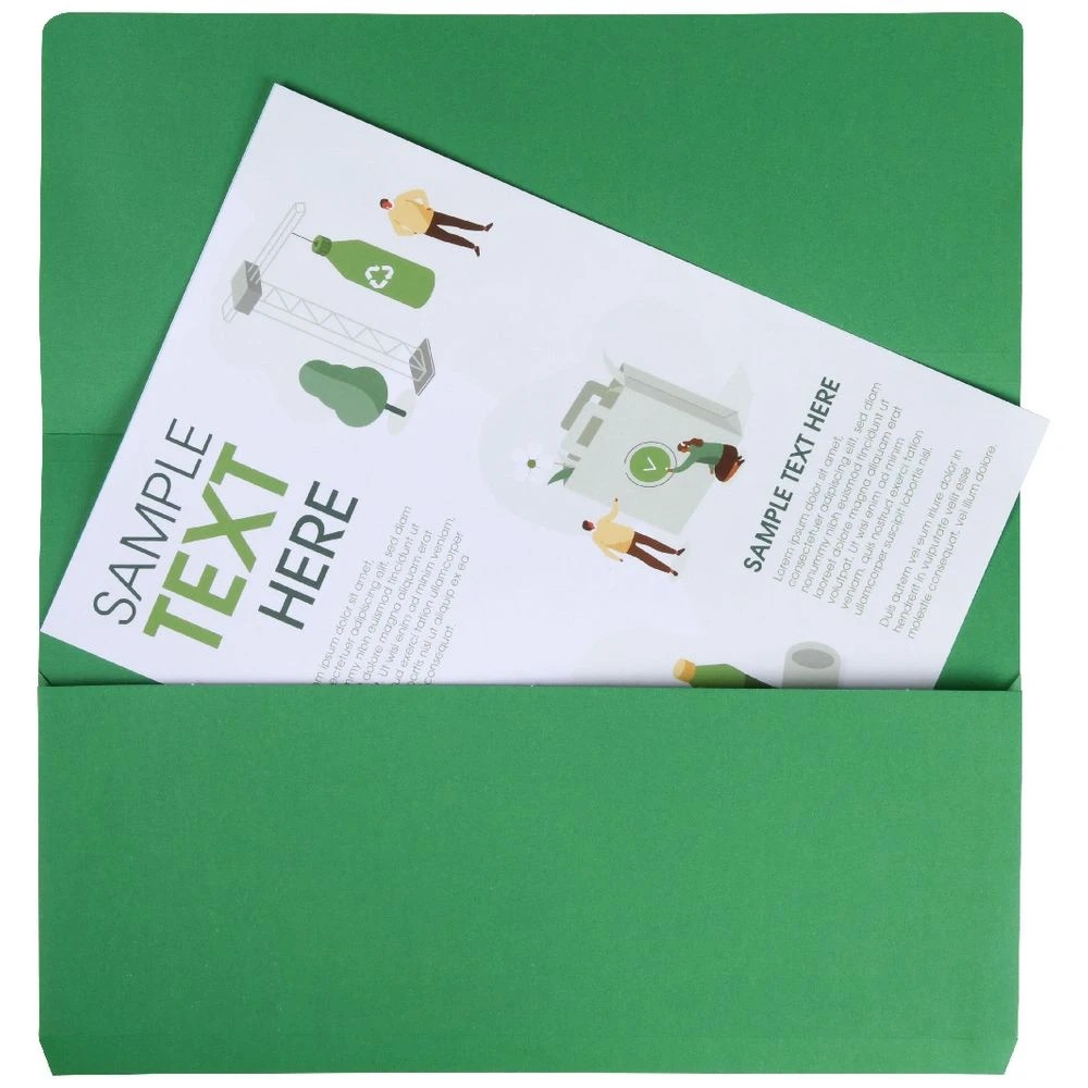 2 J.Burrows Foolscap Document Wallet Green 10 Pack, 2 of 4