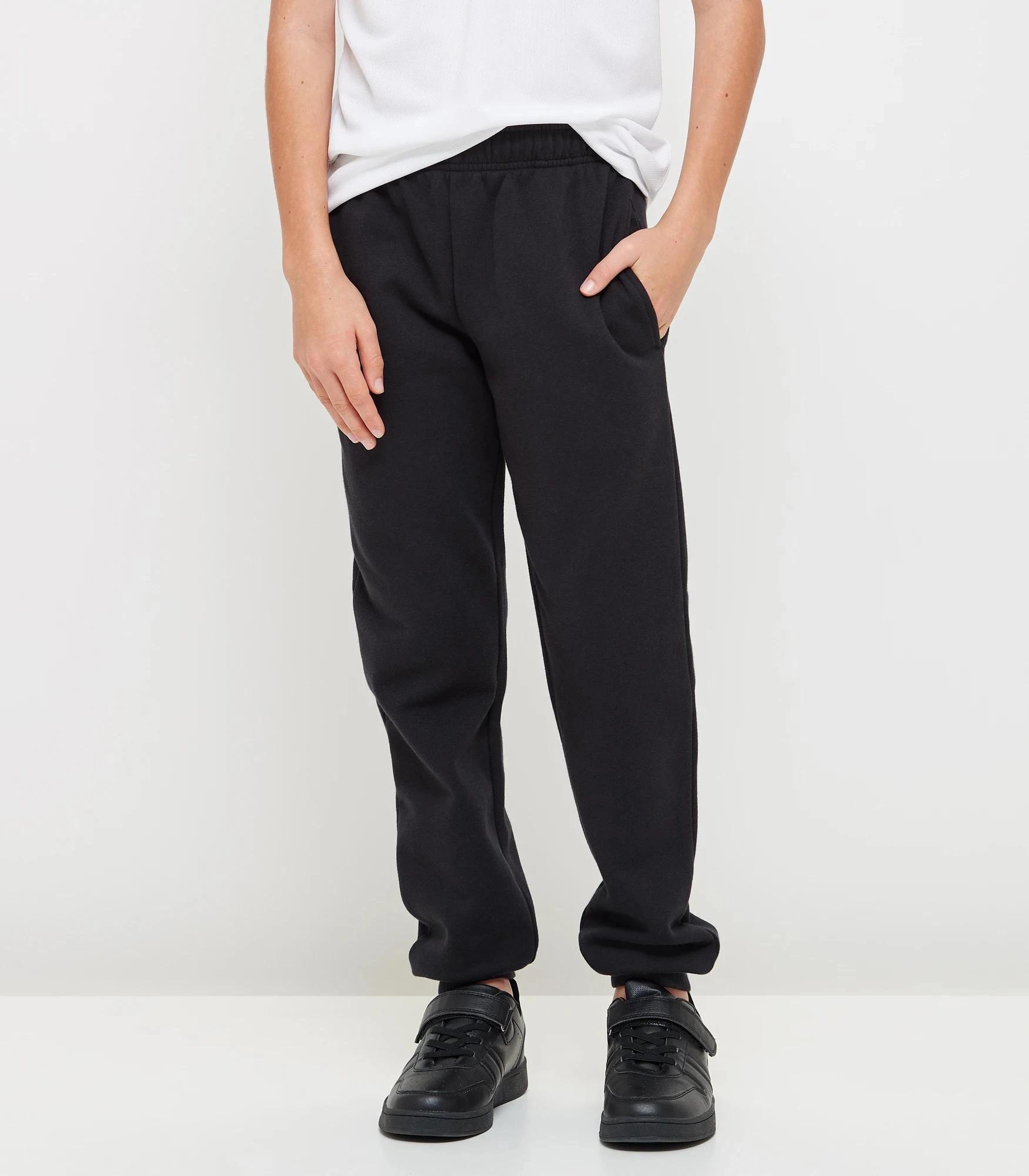 1 Target Fleece School Cuffed Trackpants BLACK, 1 of 5