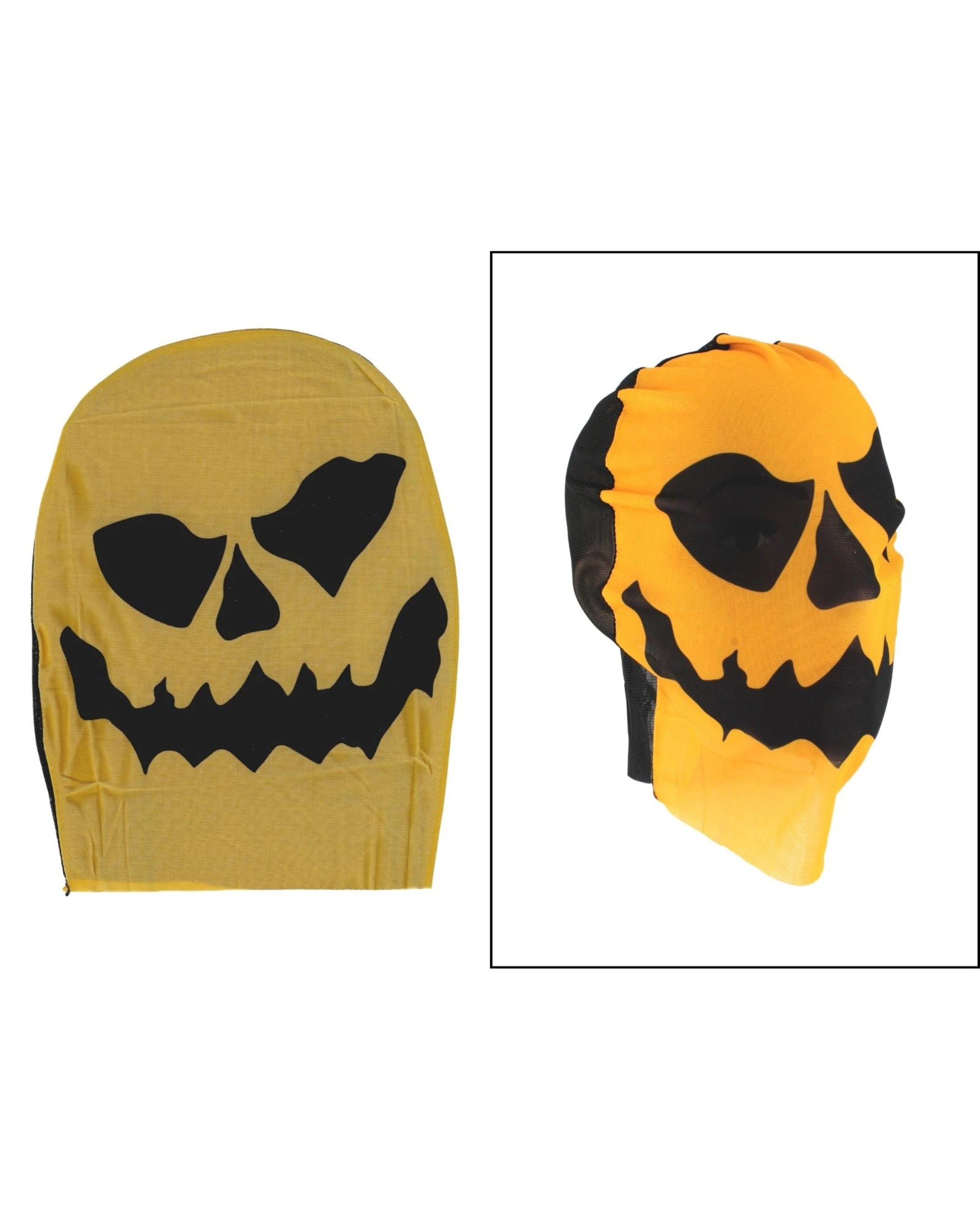 1 JD Party Halloween Stretchy Pumpkin Print Mask - One Size - Yellow, 1 of 2
