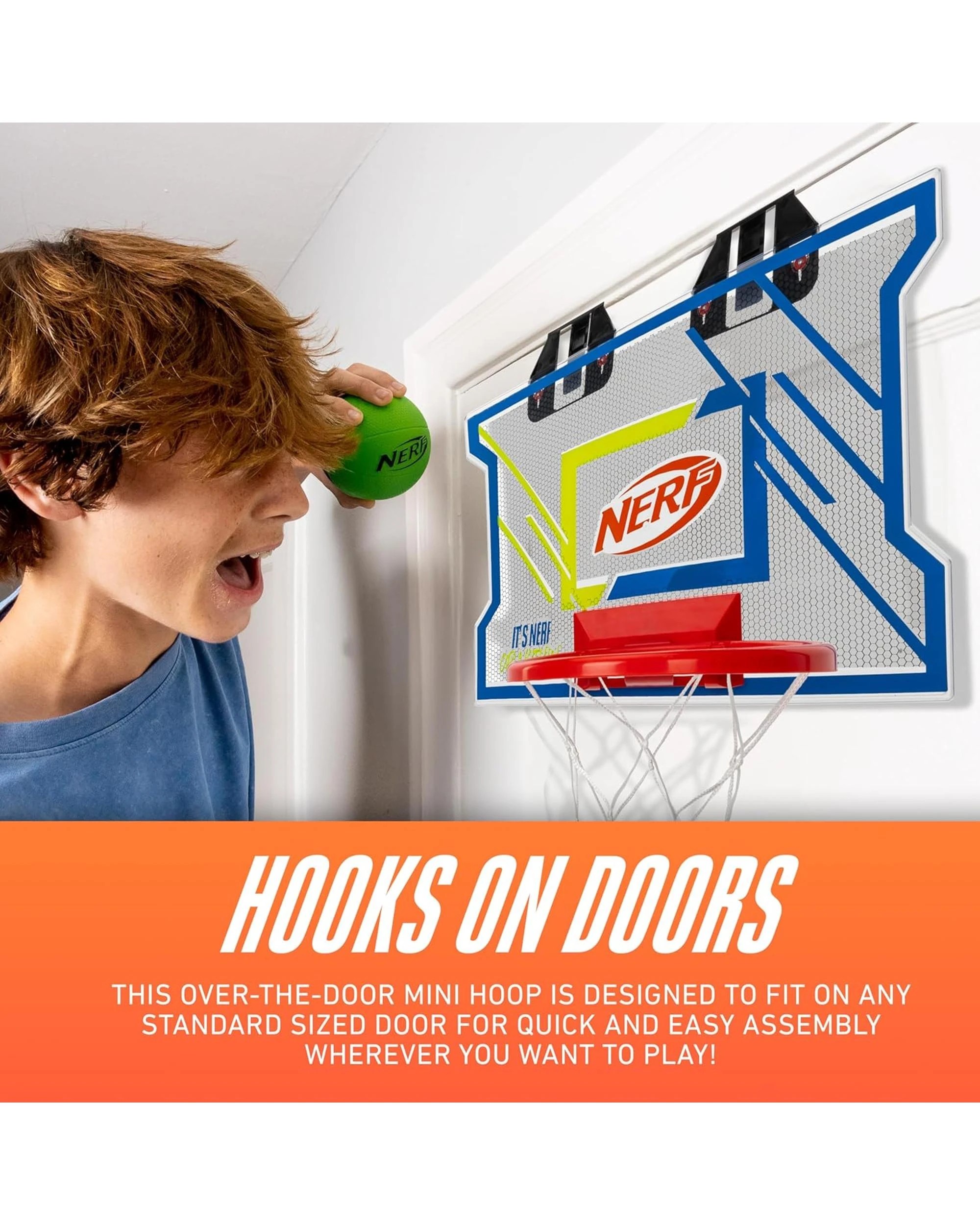 6 Nerf Nerfoop Elite Over-the-Door Basketball Hoop, 6 of 8
