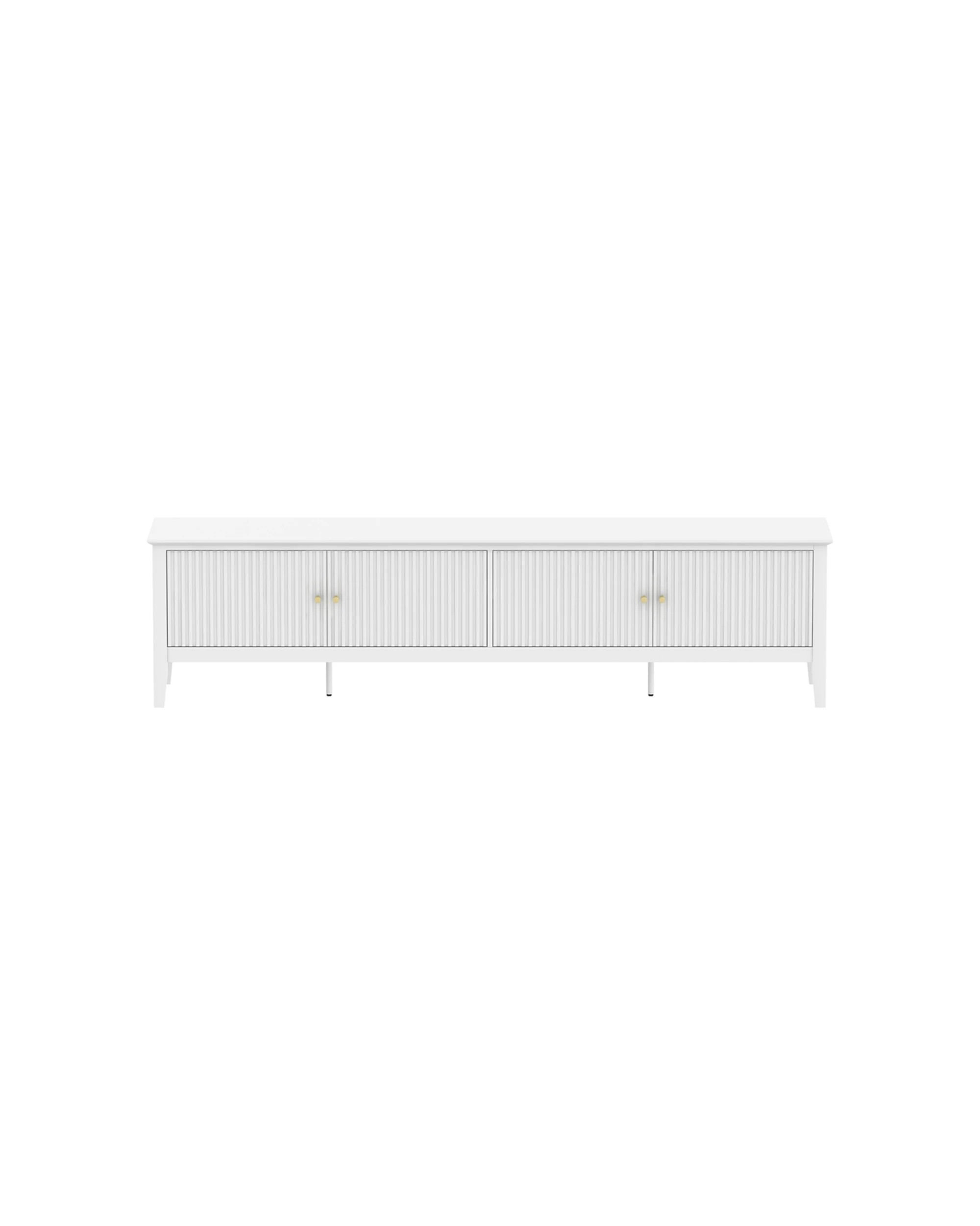 1 Alpine Bay Zara Fluted 4 Door Entertainment Unit MDF - White, 1 of 8