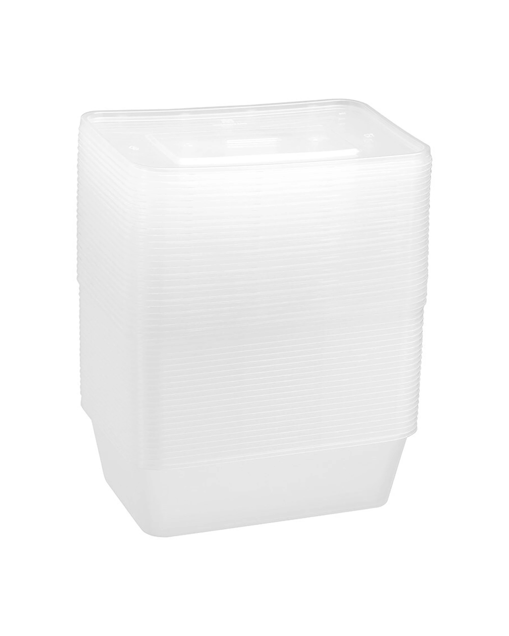 4 Lemon & Lime 3x 25PK Reusable 750ml Rectangle Food Container with Lid Set - Clear, 4 of 7