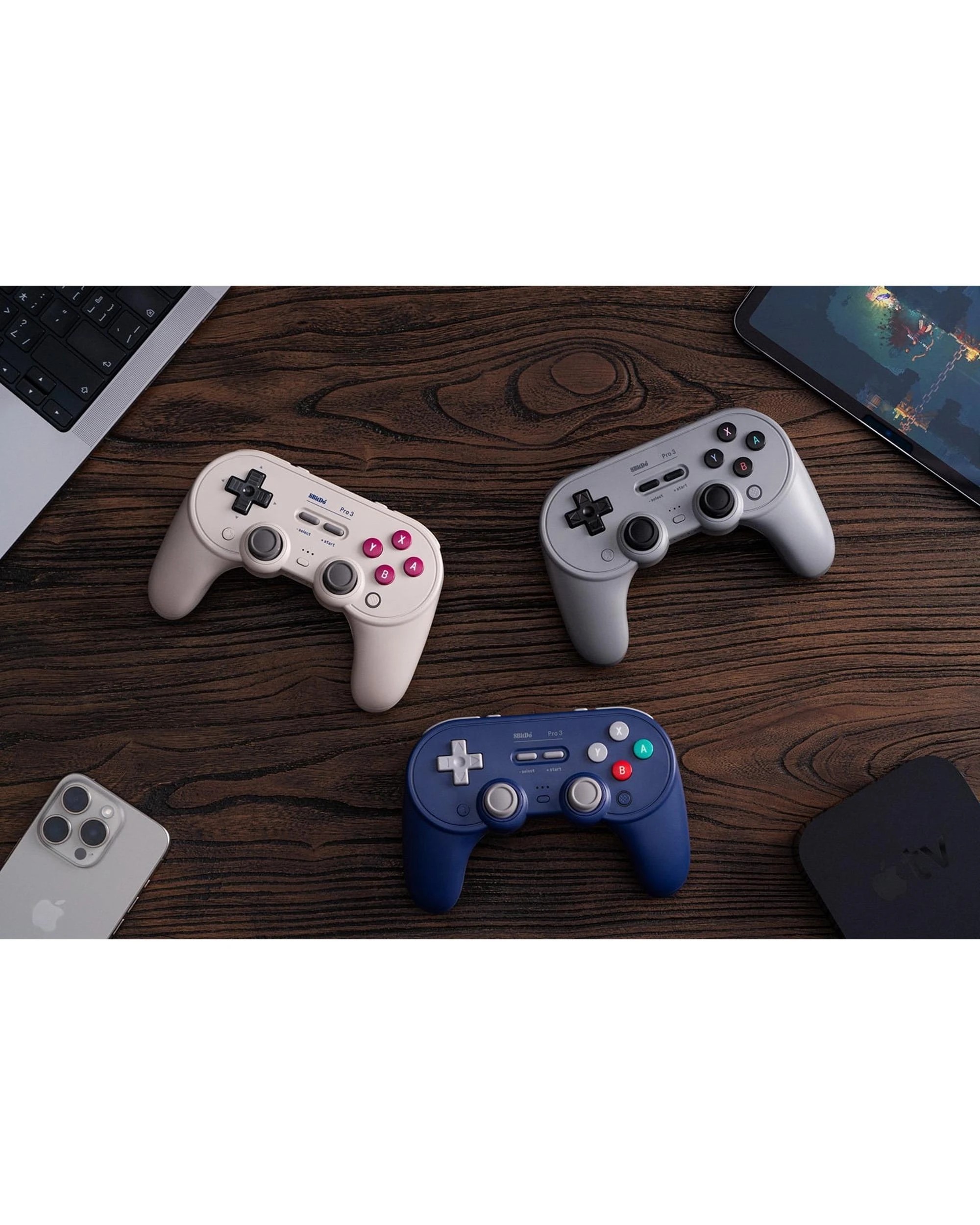 8 8BitDo Pro 3 Bluetooth Controller for Switch, Switch 2, PC, IOS and Android - Purple Edition - Grey, 8 of 10