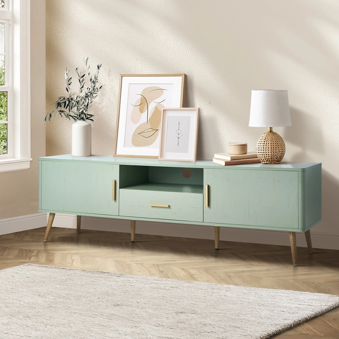 2 Oikiture Entertainment Unit 160cm
 - Green, 2 of 10