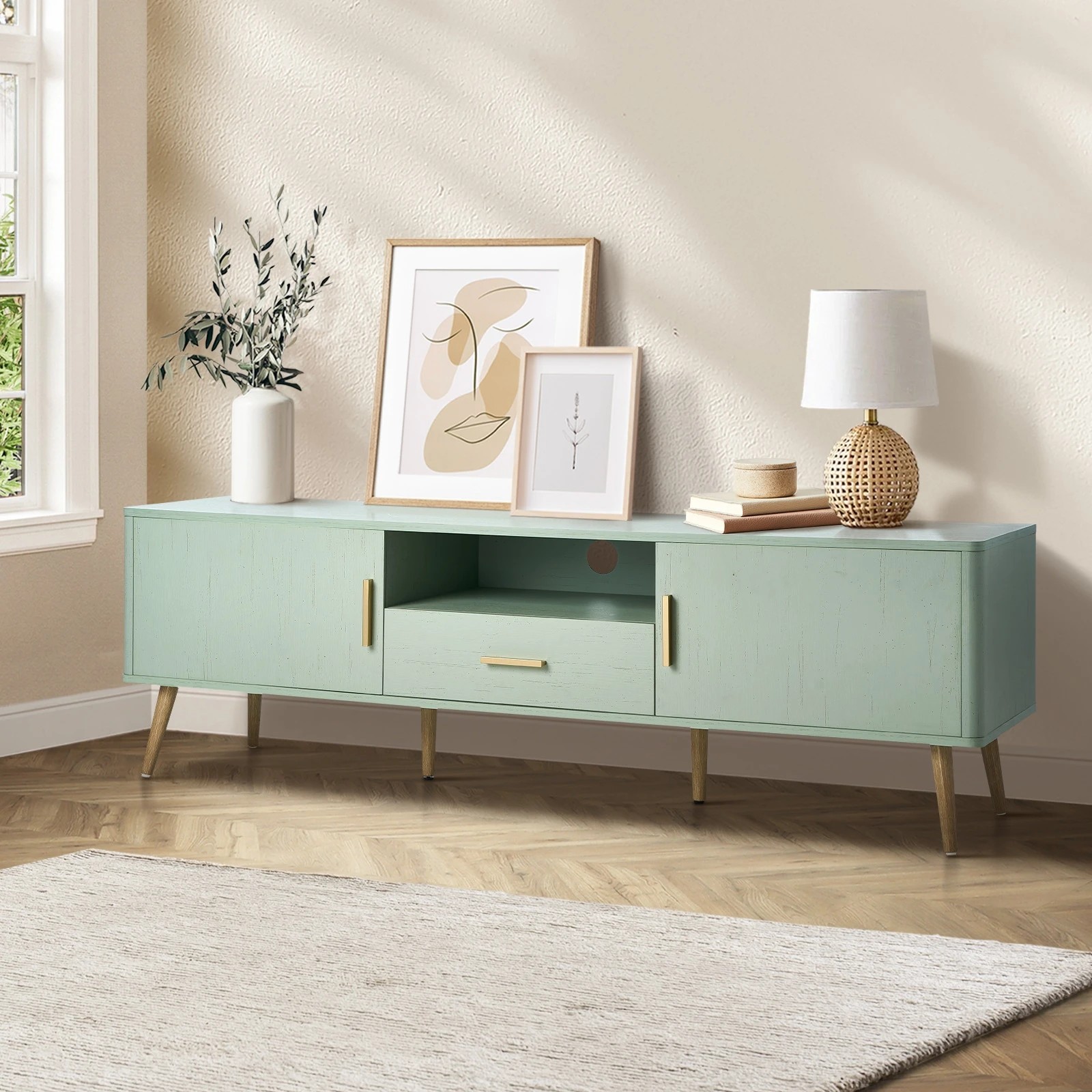 2 Oikiture Entertainment Unit 160cm
 - Green, 2 of 8