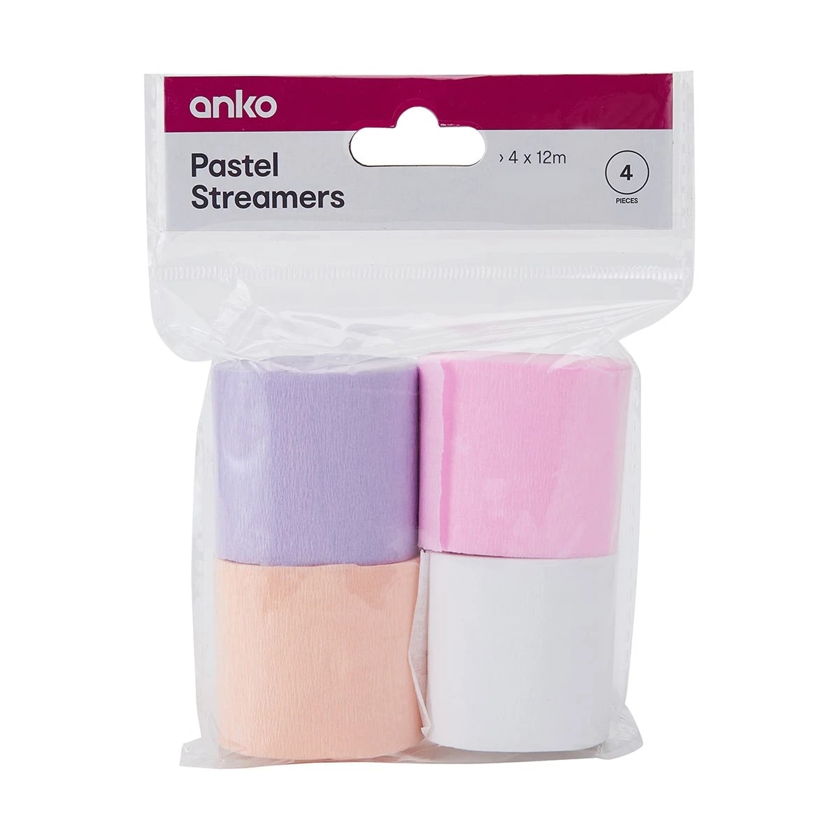 4 4 Pack Pastel Streamers, 4 of 4