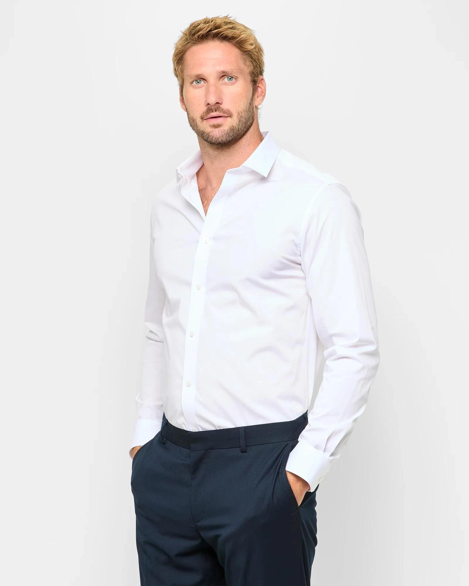 3 Slim Stretch Shirt - Preview WHITE, 3 of 5