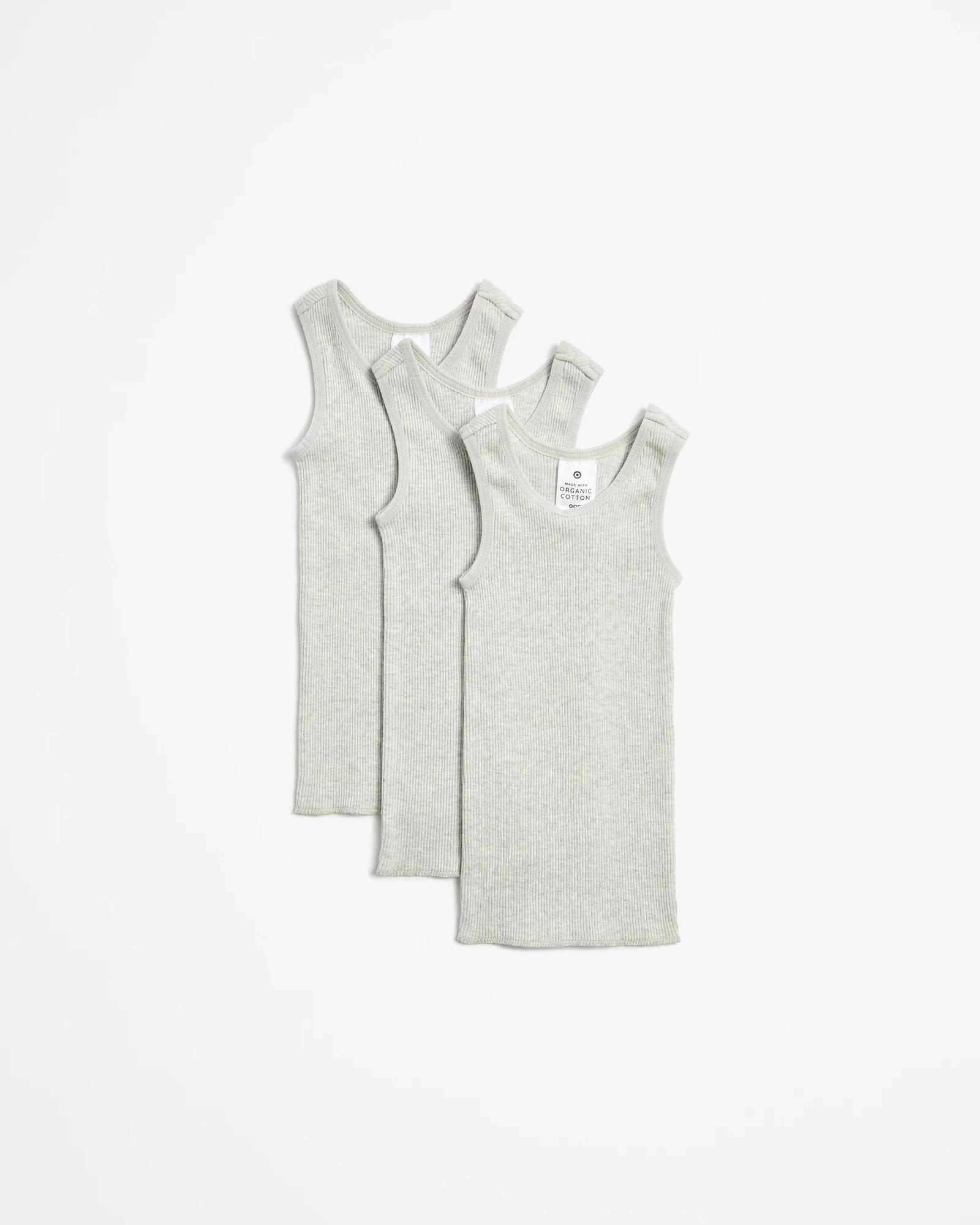 1 Target Baby Baby Organic Cotton Unisex Vests 3 Pack GREY MARLE, 1 of 3