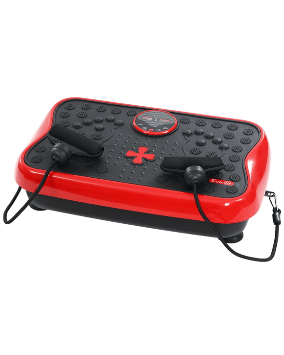 Everfit Vibration Machine Platform Vibrator with Resistance Rope Home Gym - Red