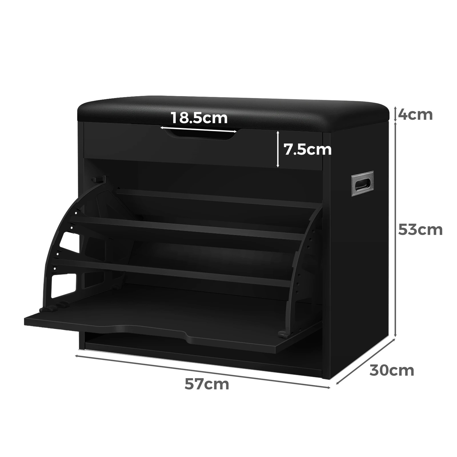 10 Alfordson Shoe Cabinet Bench Rack 12 Pairs - Black, 10 of 10