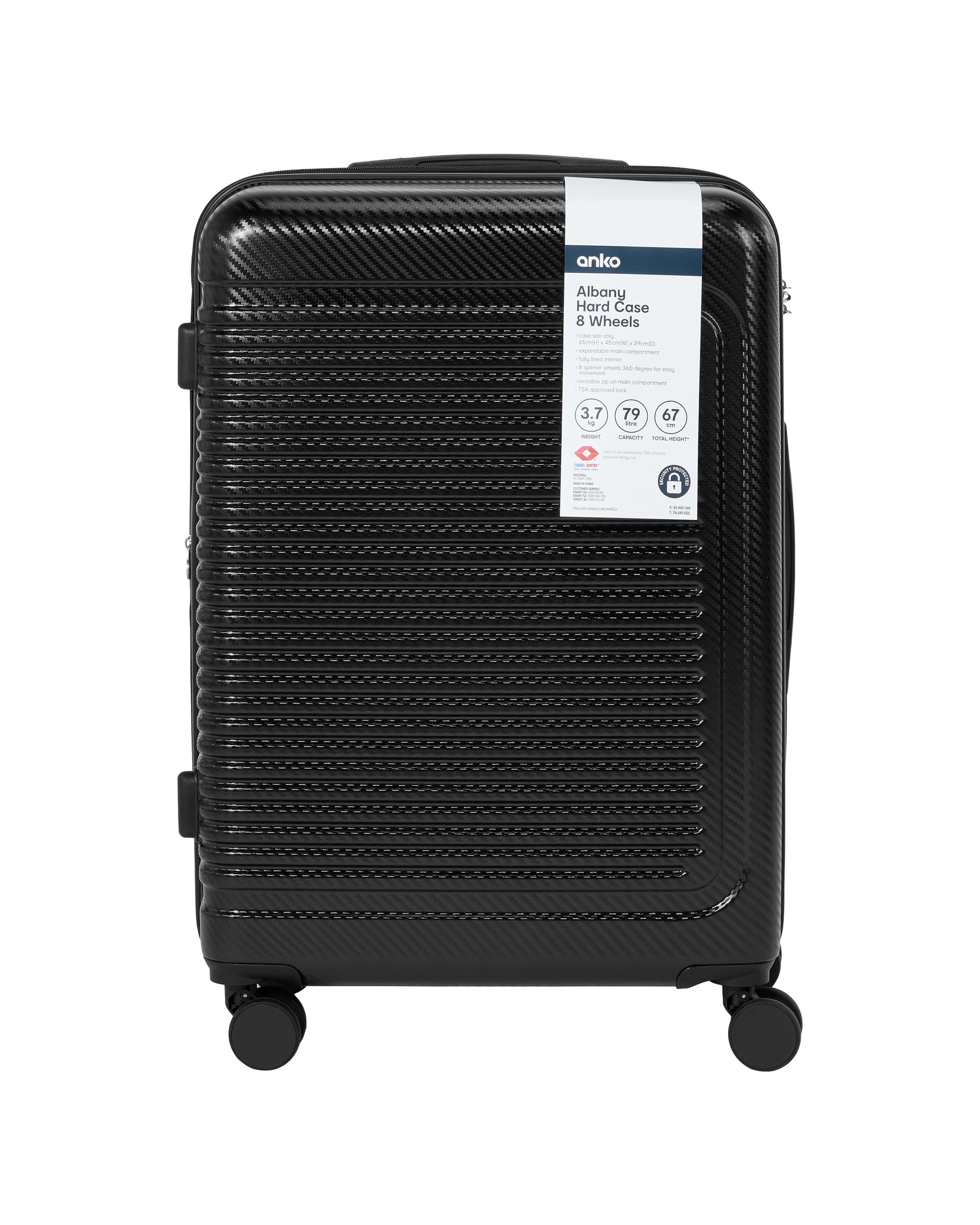 8 61cm Albany Hard Case 4 Wheels - Graphite, 8 of 8