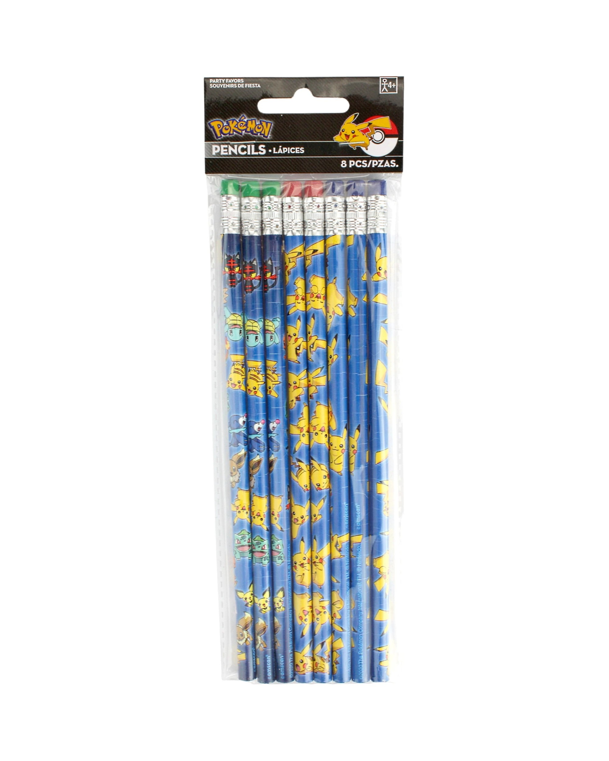 1 Amscan Pokemon Classic Pencils Pack of 8, 1 of 1